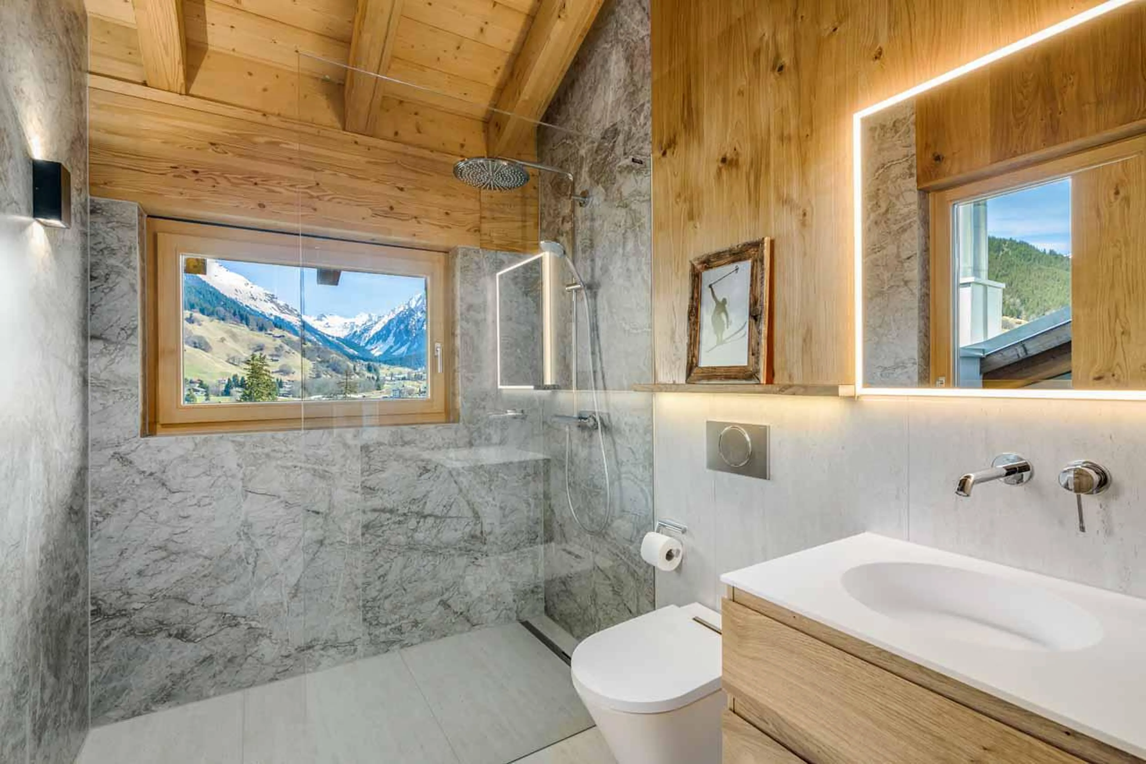 Shower room three at Penthouse Silvretta in Klosters