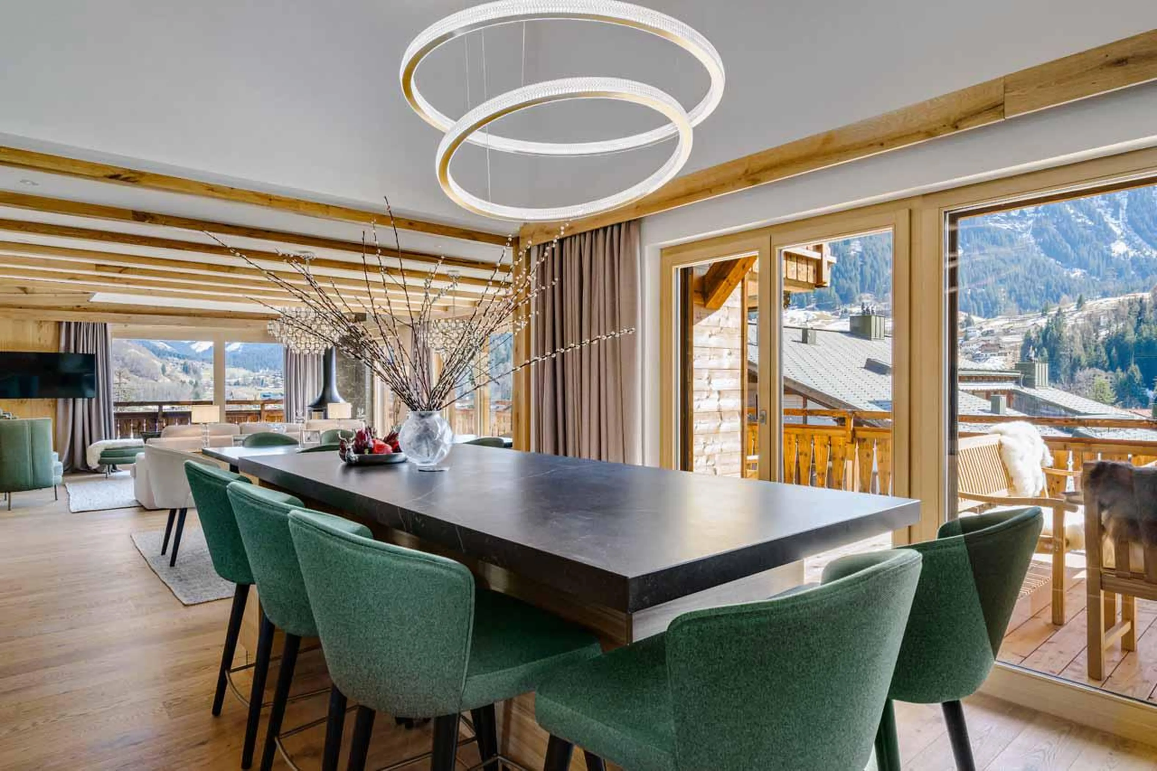 Dining table at Penthouse Silvretta in Klosters