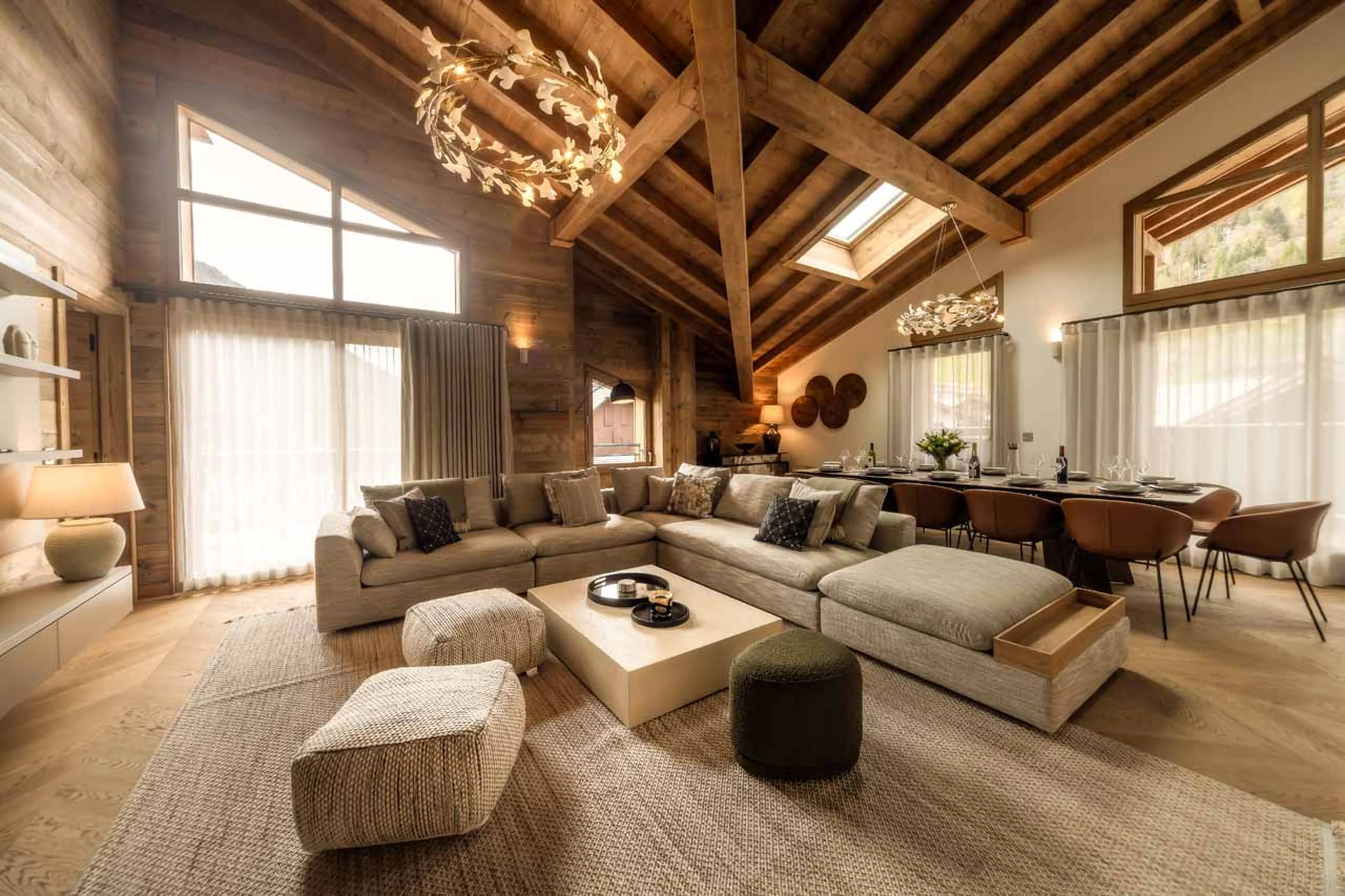 Living area at Penthouse Snowgum in Morzine