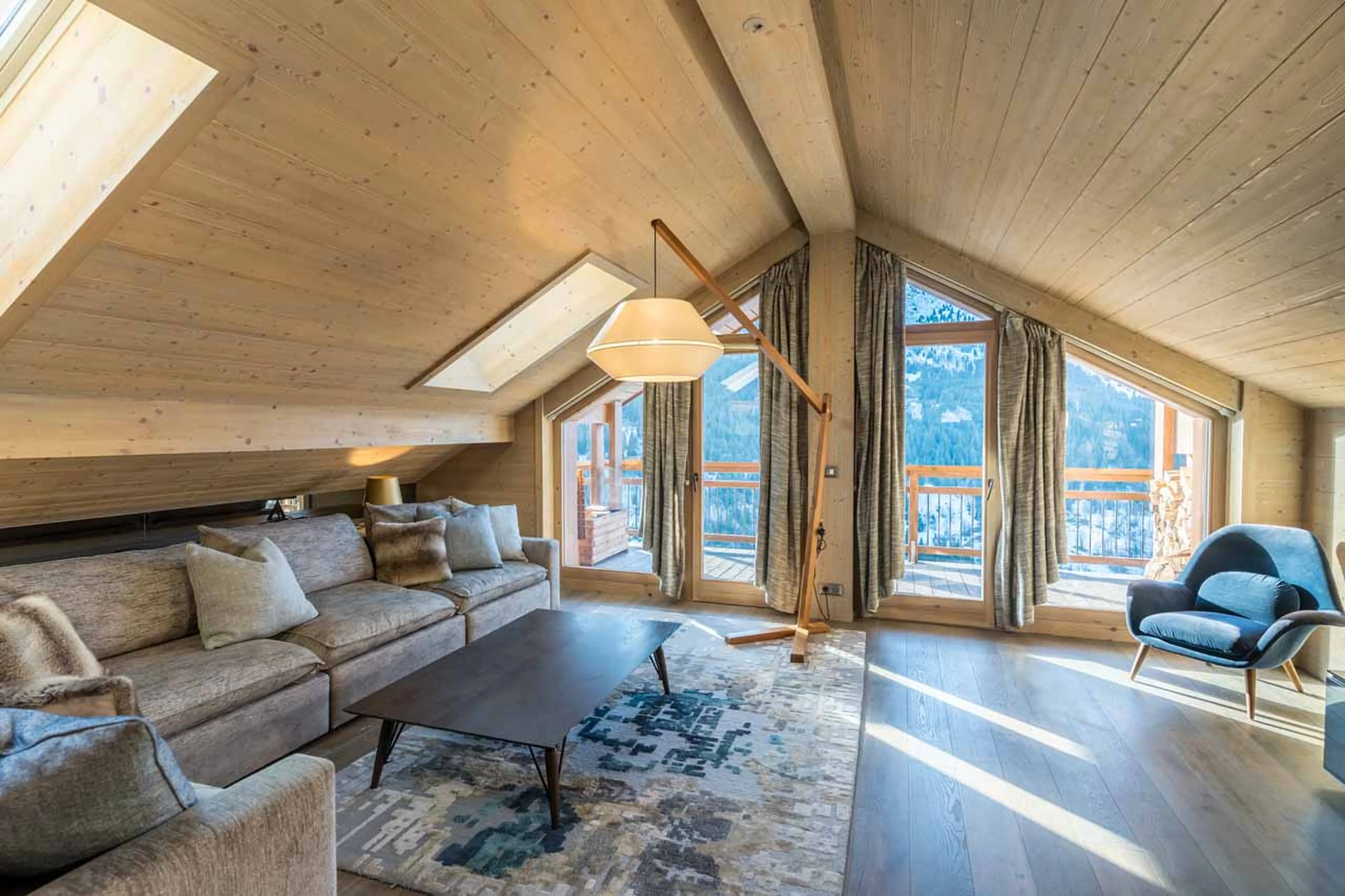 Living area view at Penthouse Tueda in Meribel