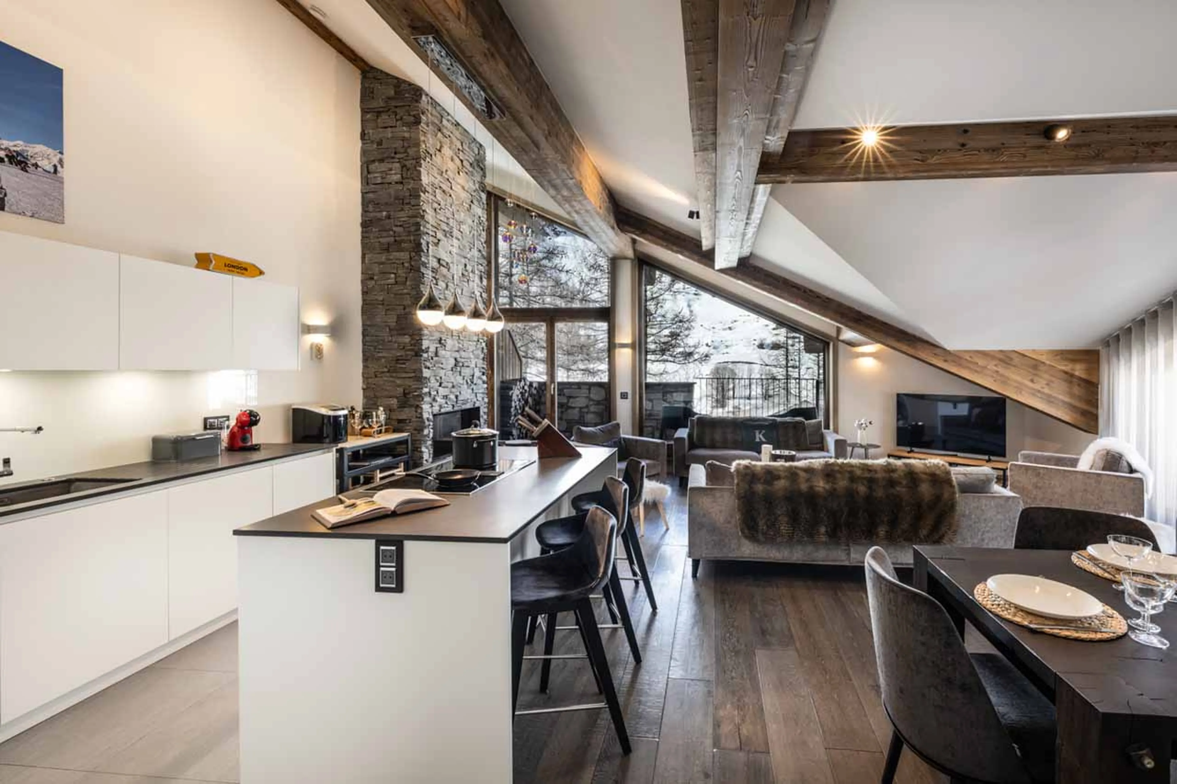 Kitchen at Penthouse Vail Lodge A31 in Val d'Isere