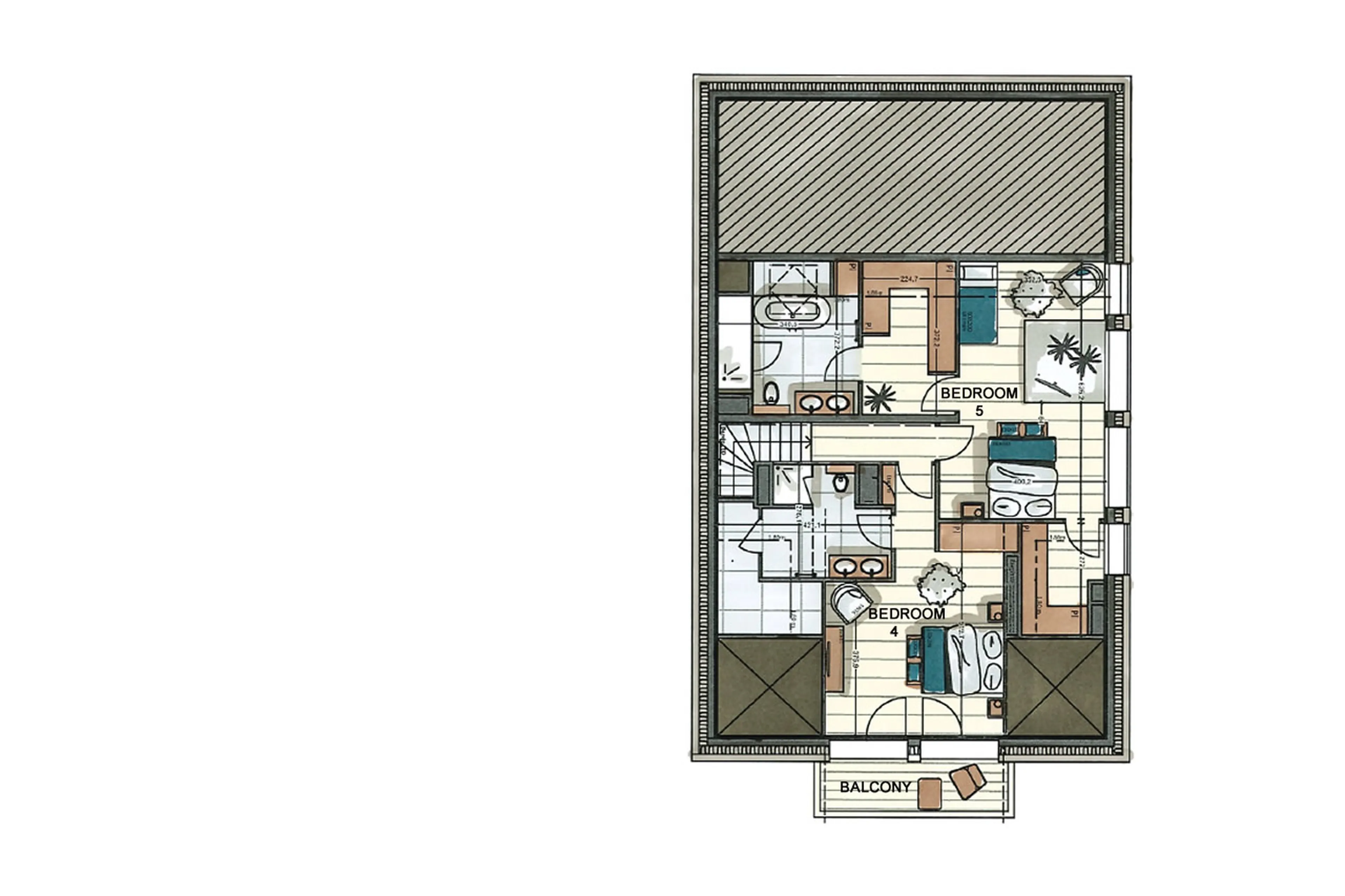 Level 5 floor plan of Penthouse Vail Loadge B41 in Val d'Isere