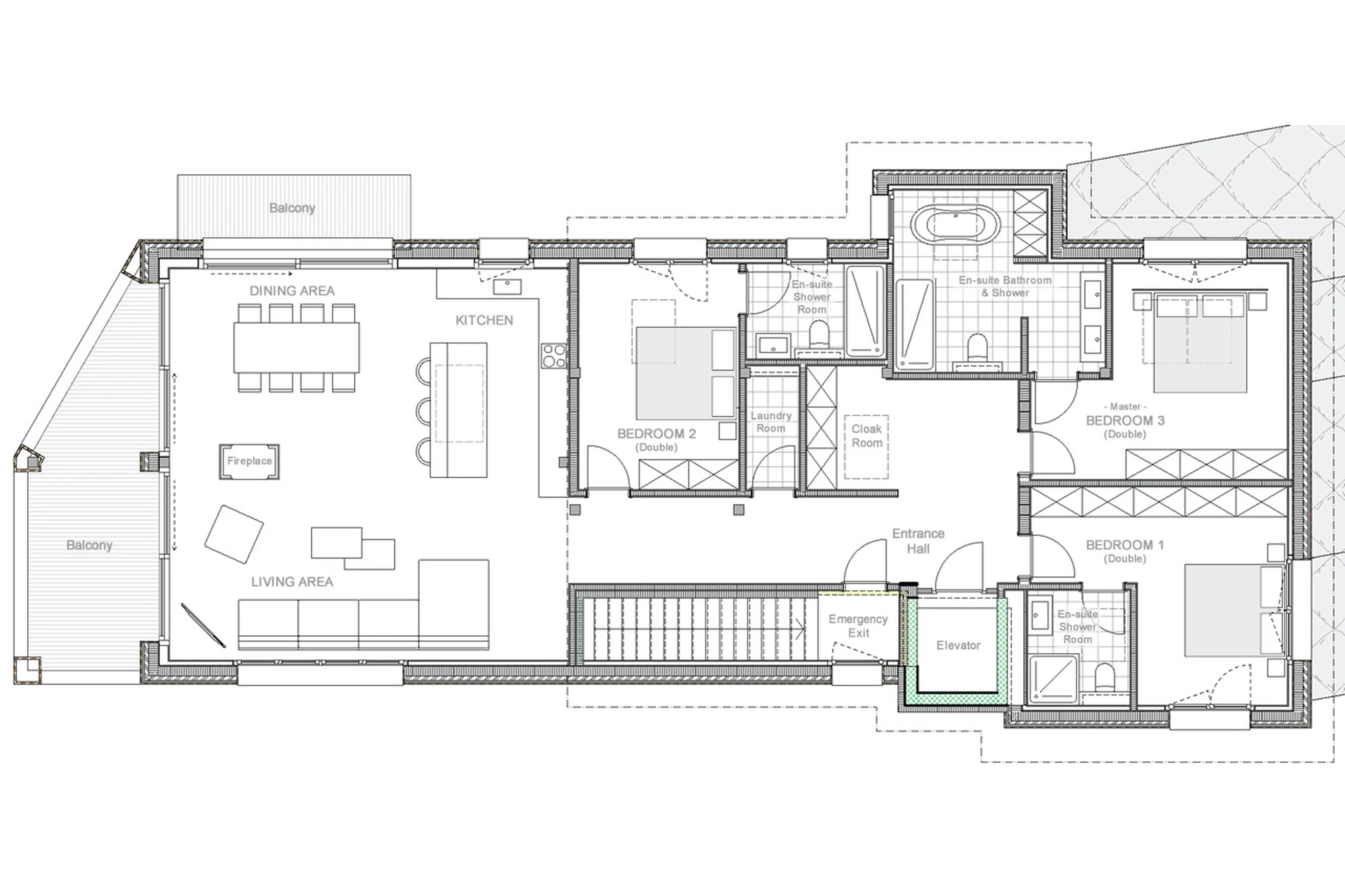 Floor plan of Penthouse Weissmatten in Zermatt