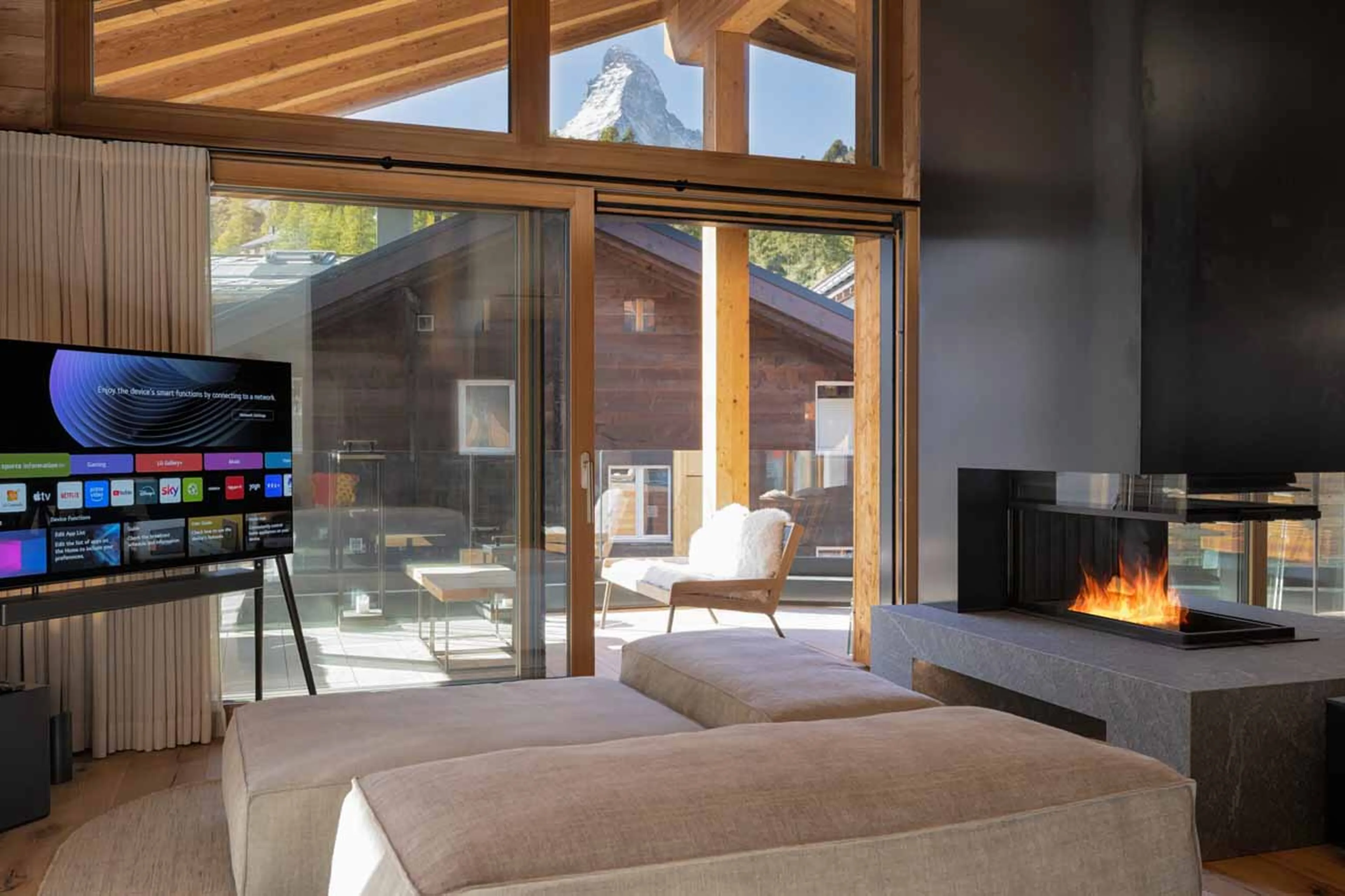 Fireplace at Penthouse Weissmatten in Zermatt