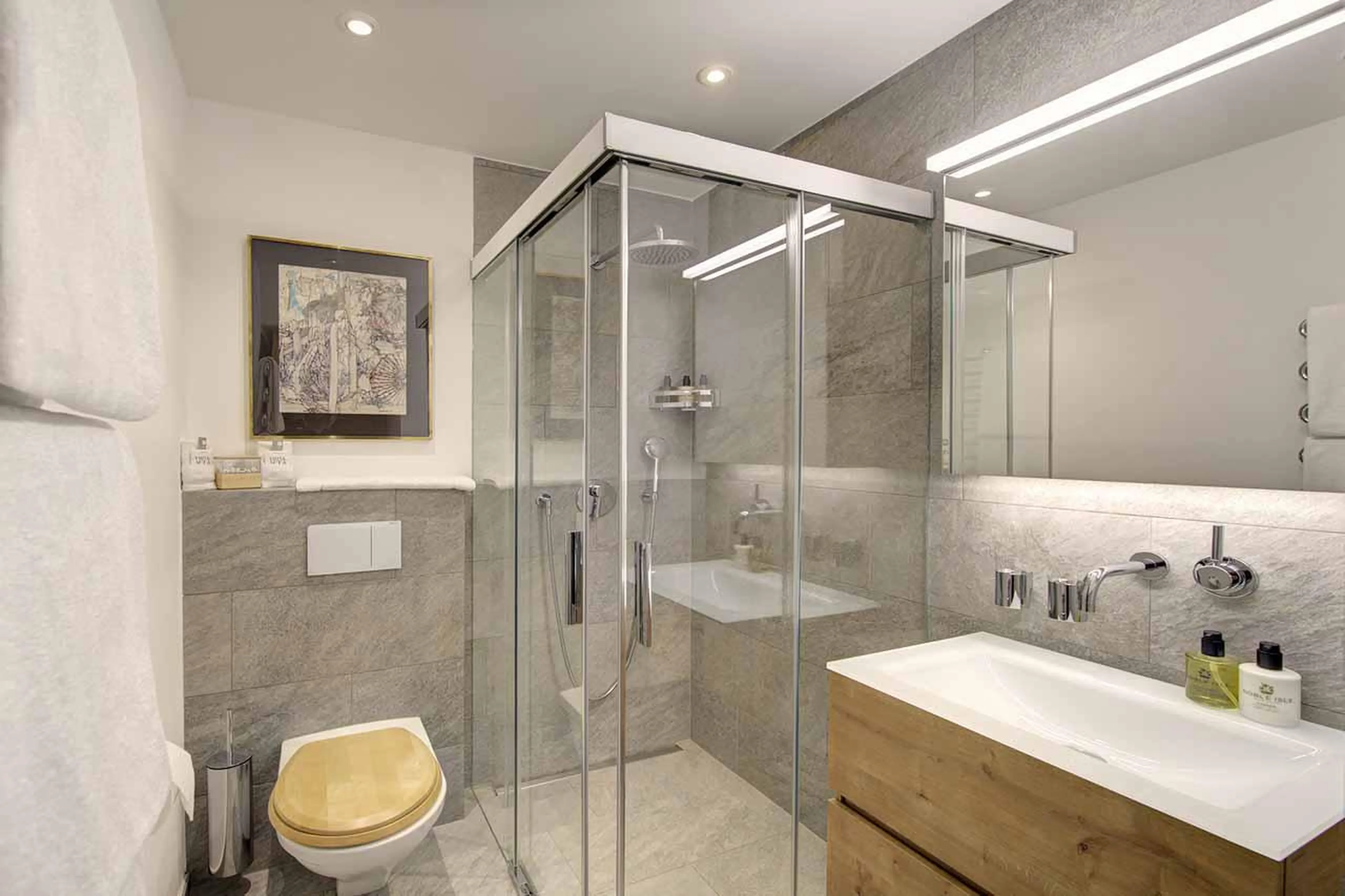 En-suite shower room at Penthouse Zen in Zermatt