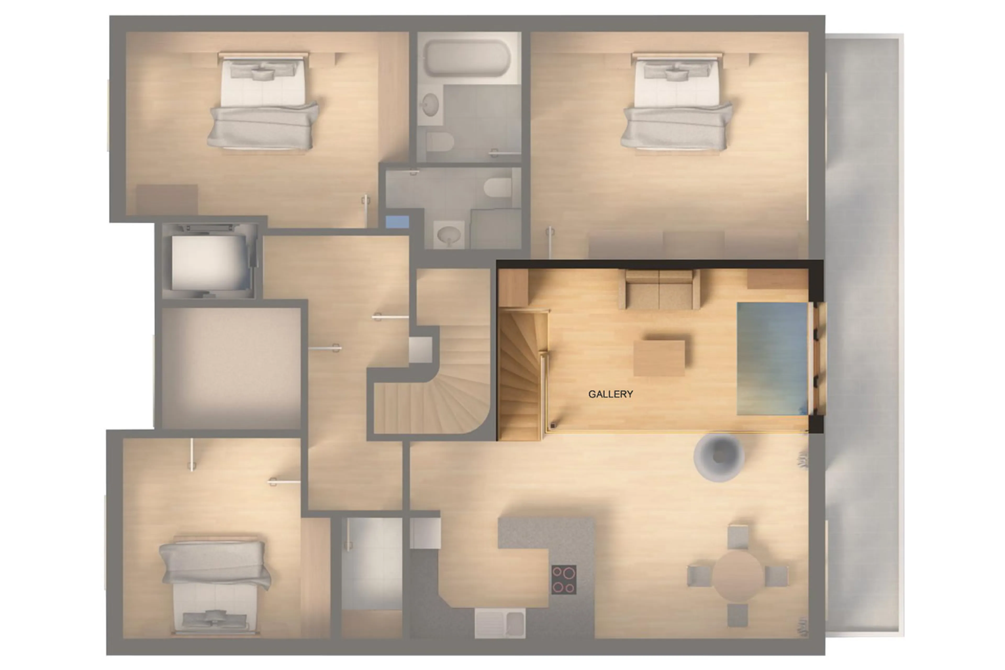 Gallery floor plan of Penthouse Zen in Zermatt