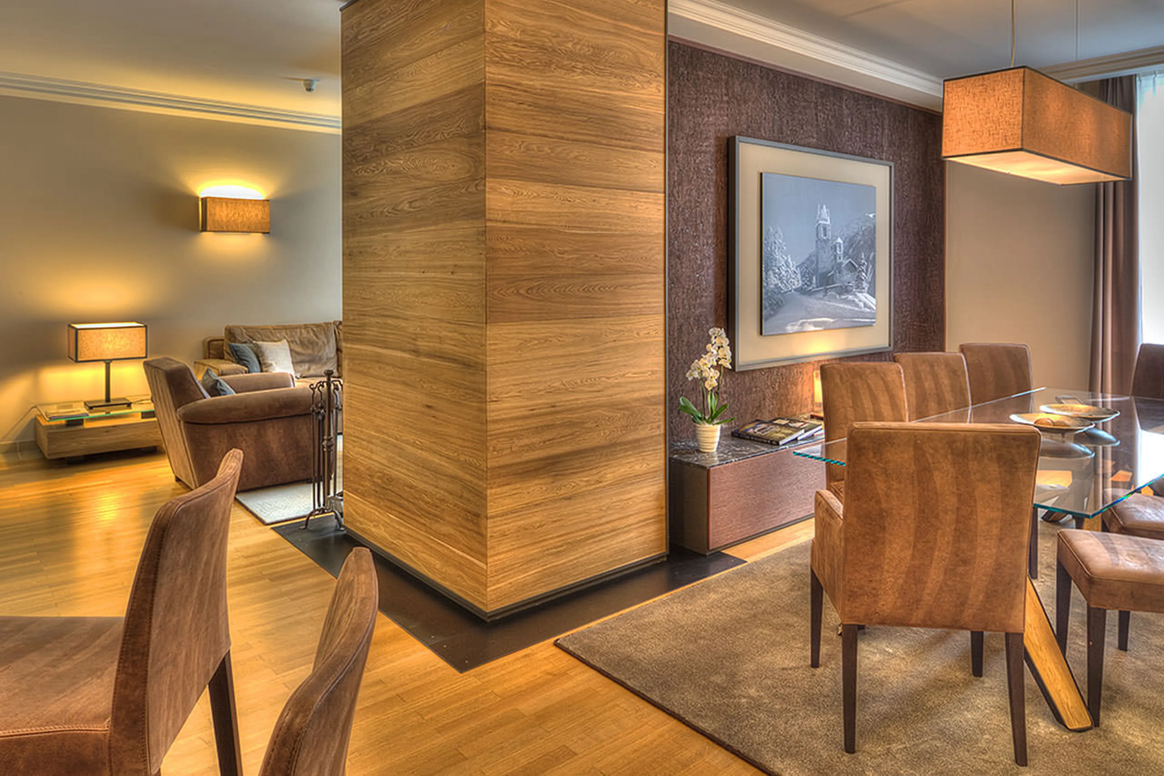 Dining area at Piz Albana in St Moritz