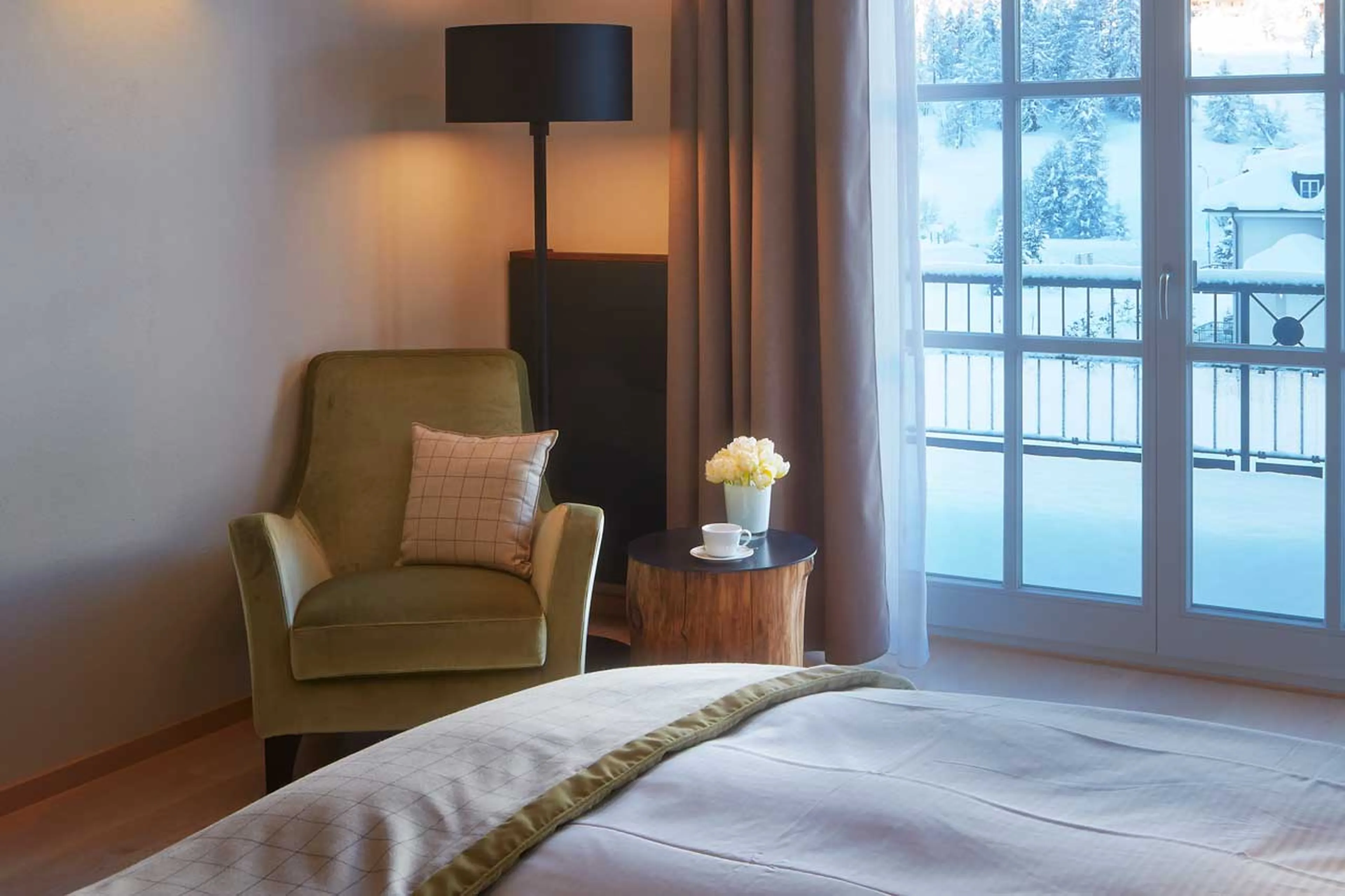 Access to balcony at Piz Bellavista in St Moritz