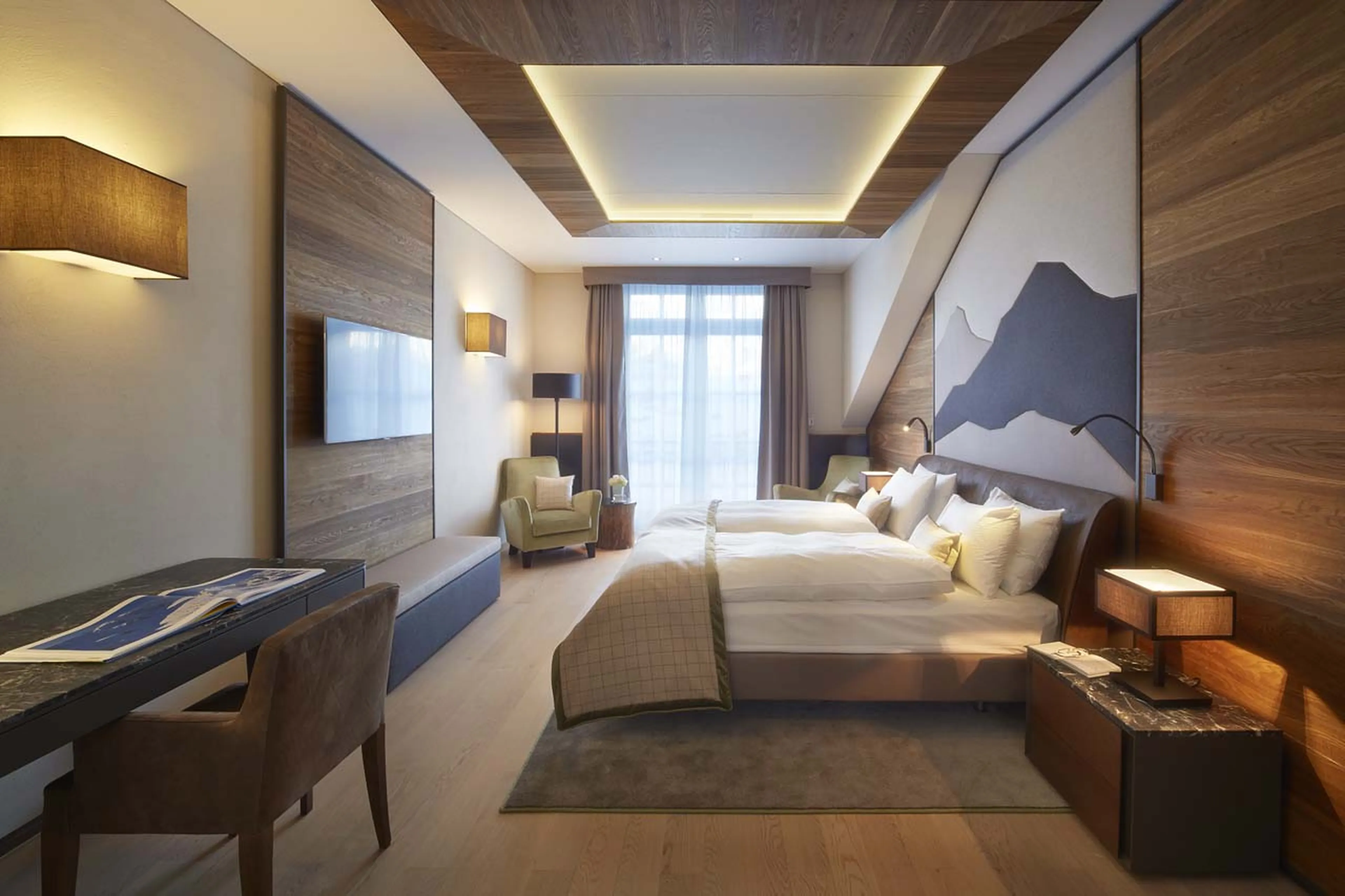 Bedroom three at Piz Bellavista in St Moritz