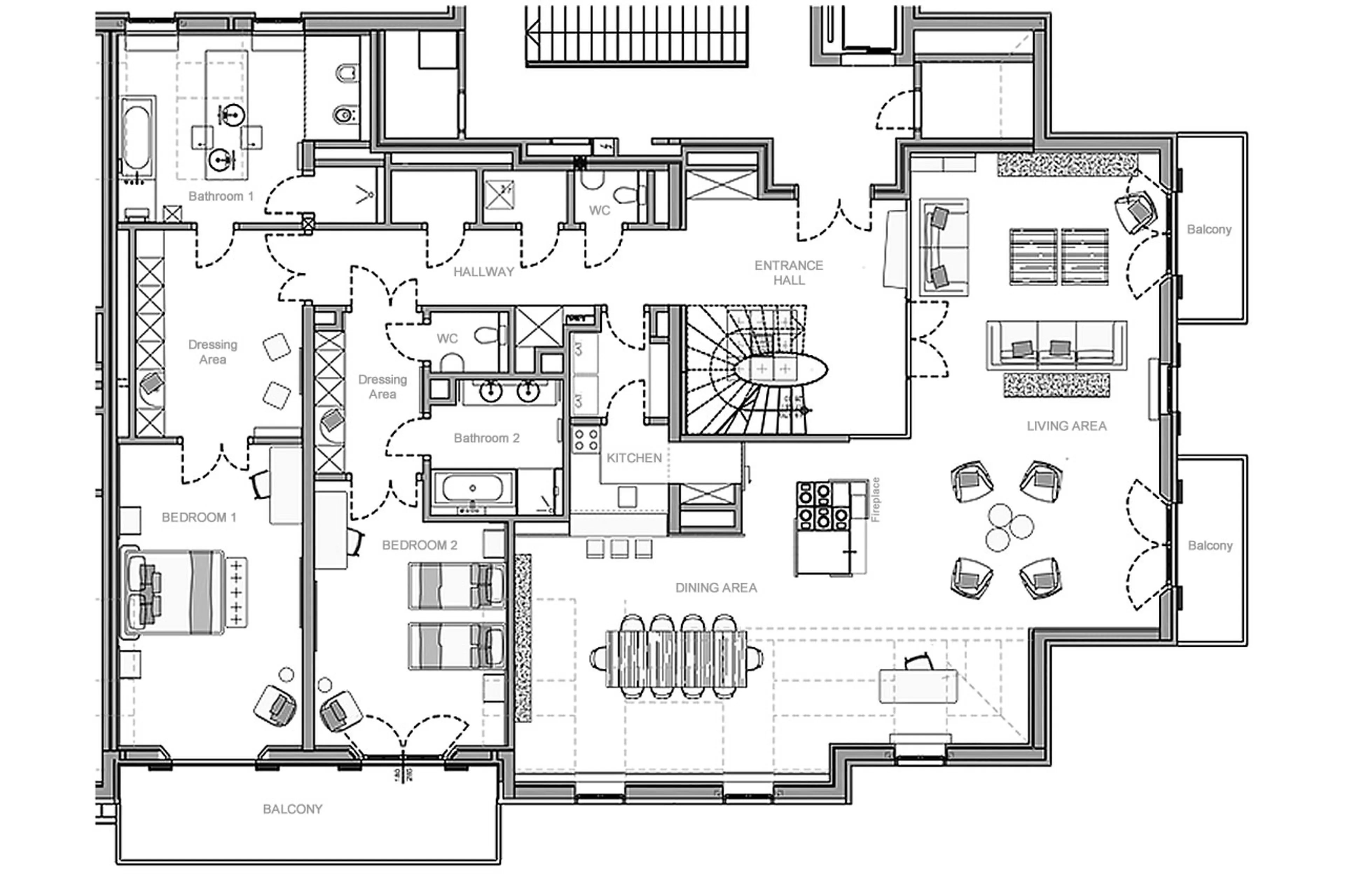 Level 5 floor plan of Piz Bellavista in St Moritz