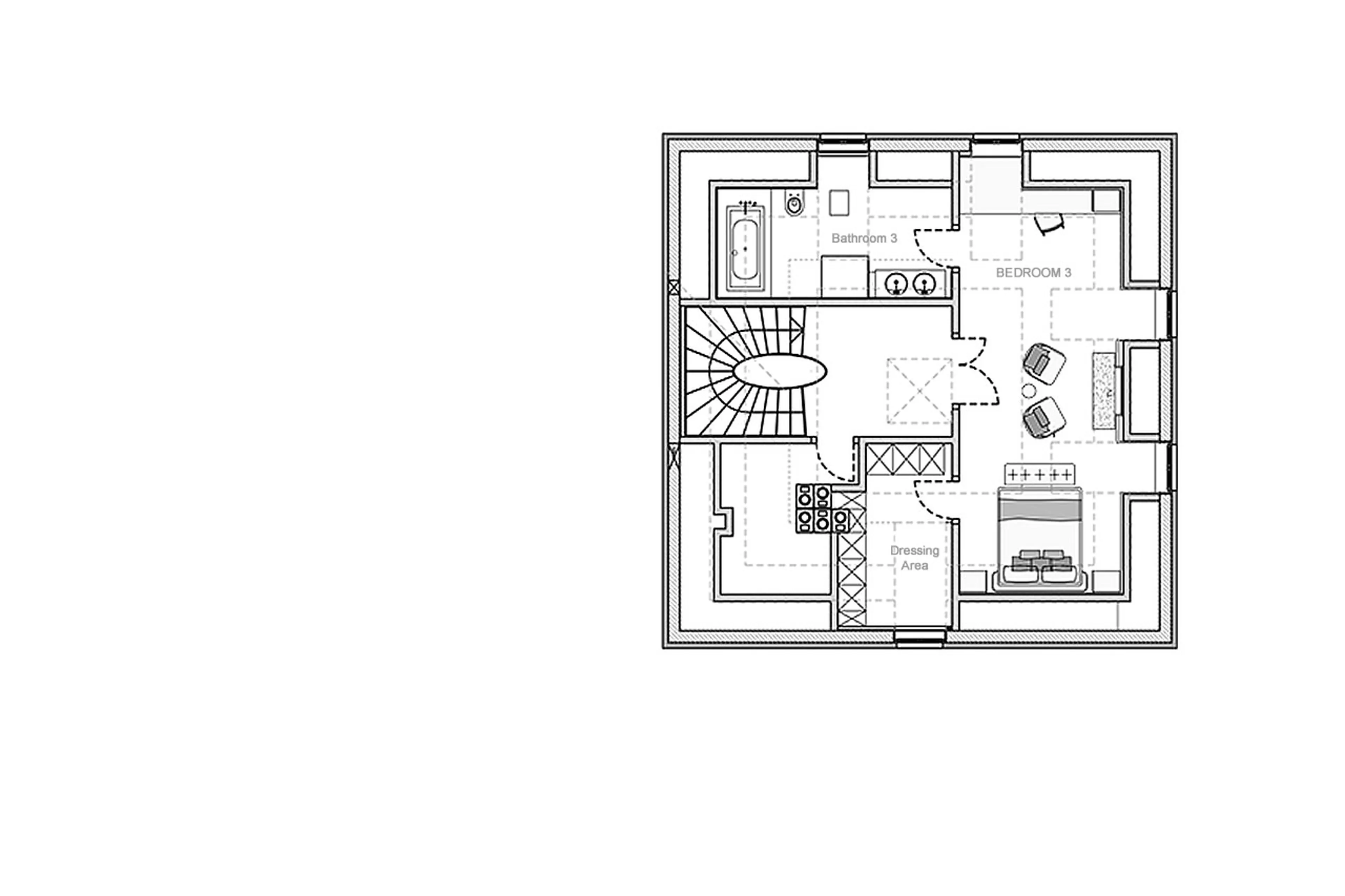 Level 6 floor plan of Piz Bellavista in St Moritz