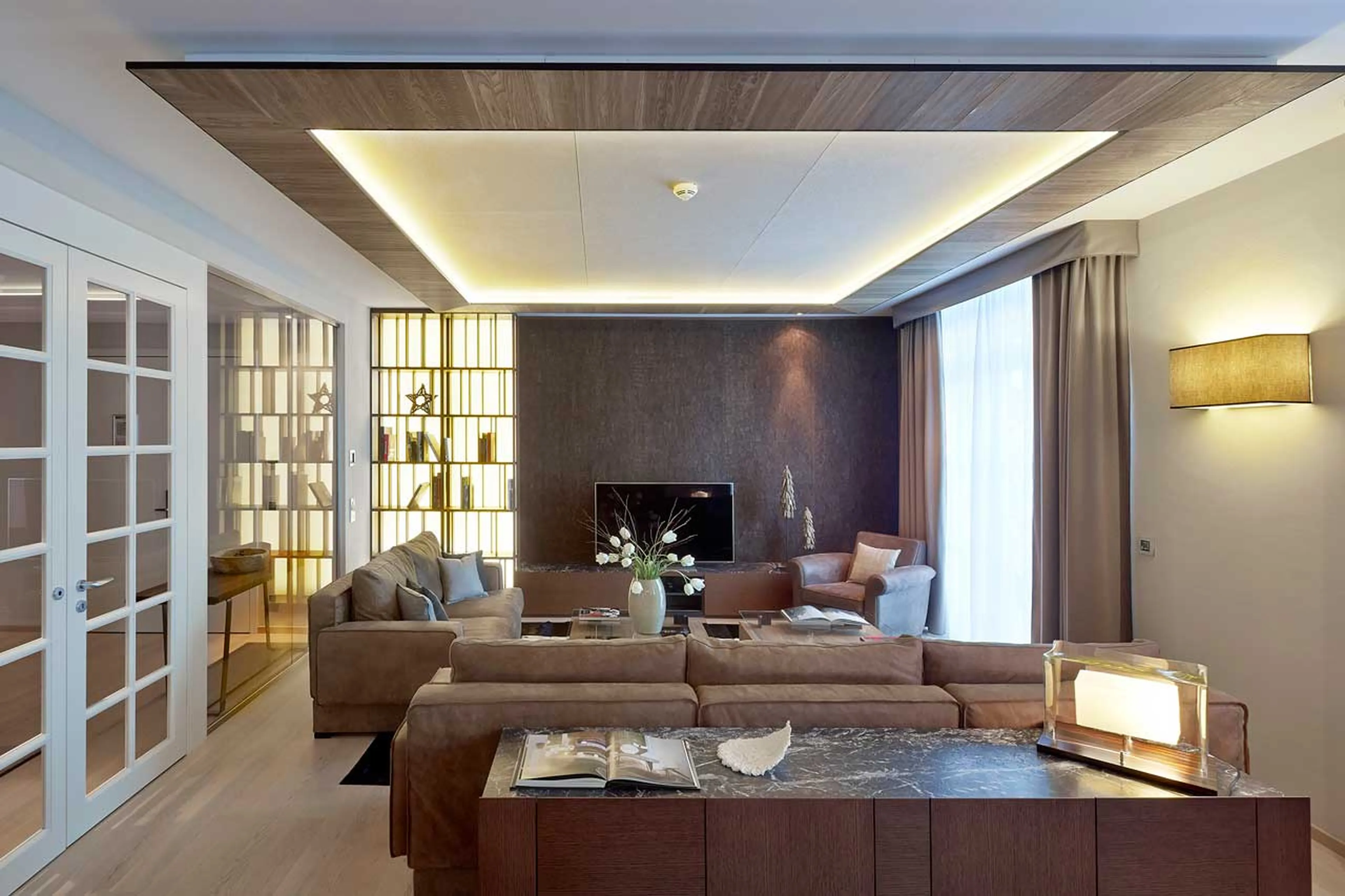 TV in living area at Piz Bellavista in St Moritz