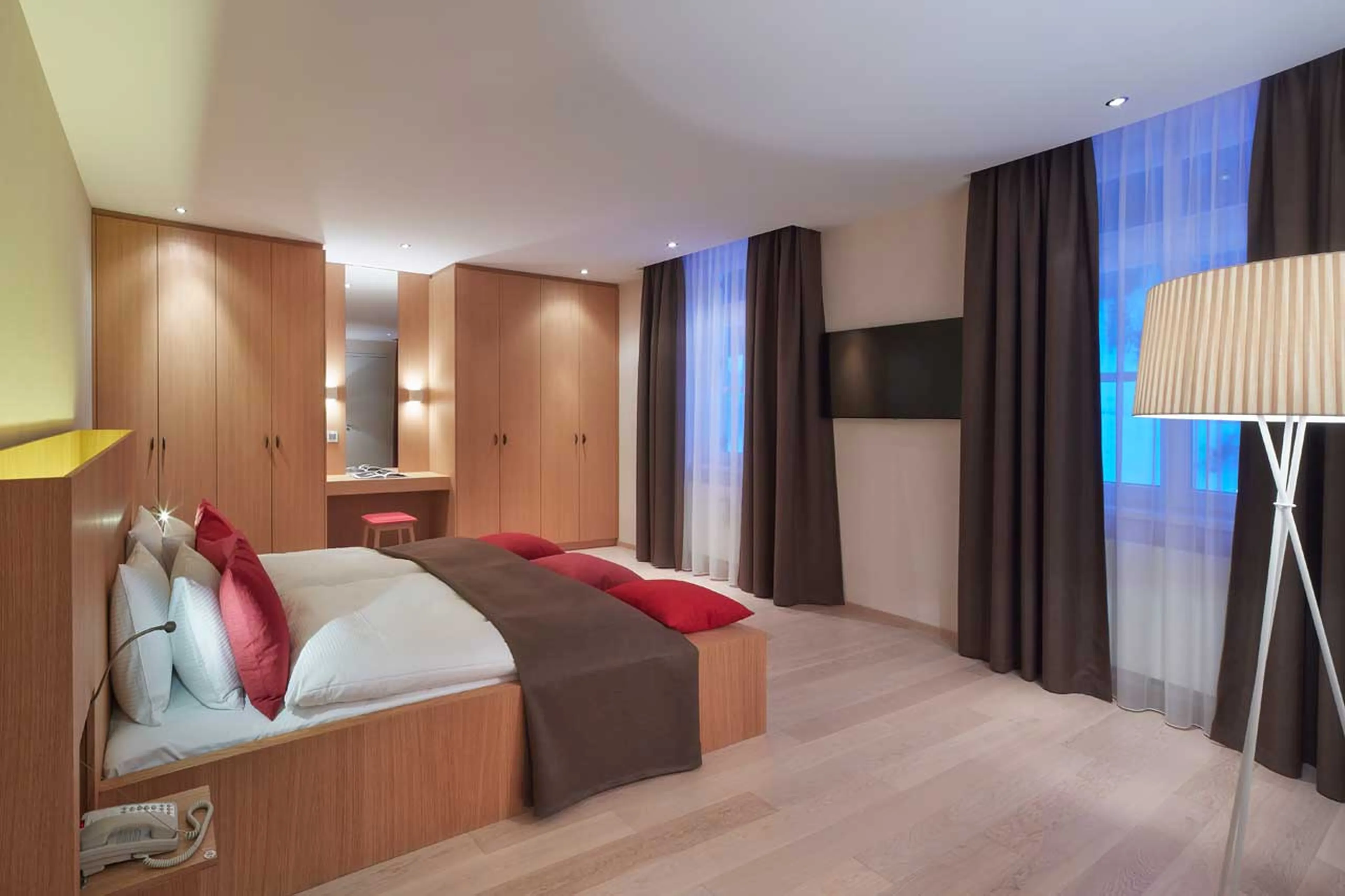 Bedroom one at Piz Gluna in St Moritz