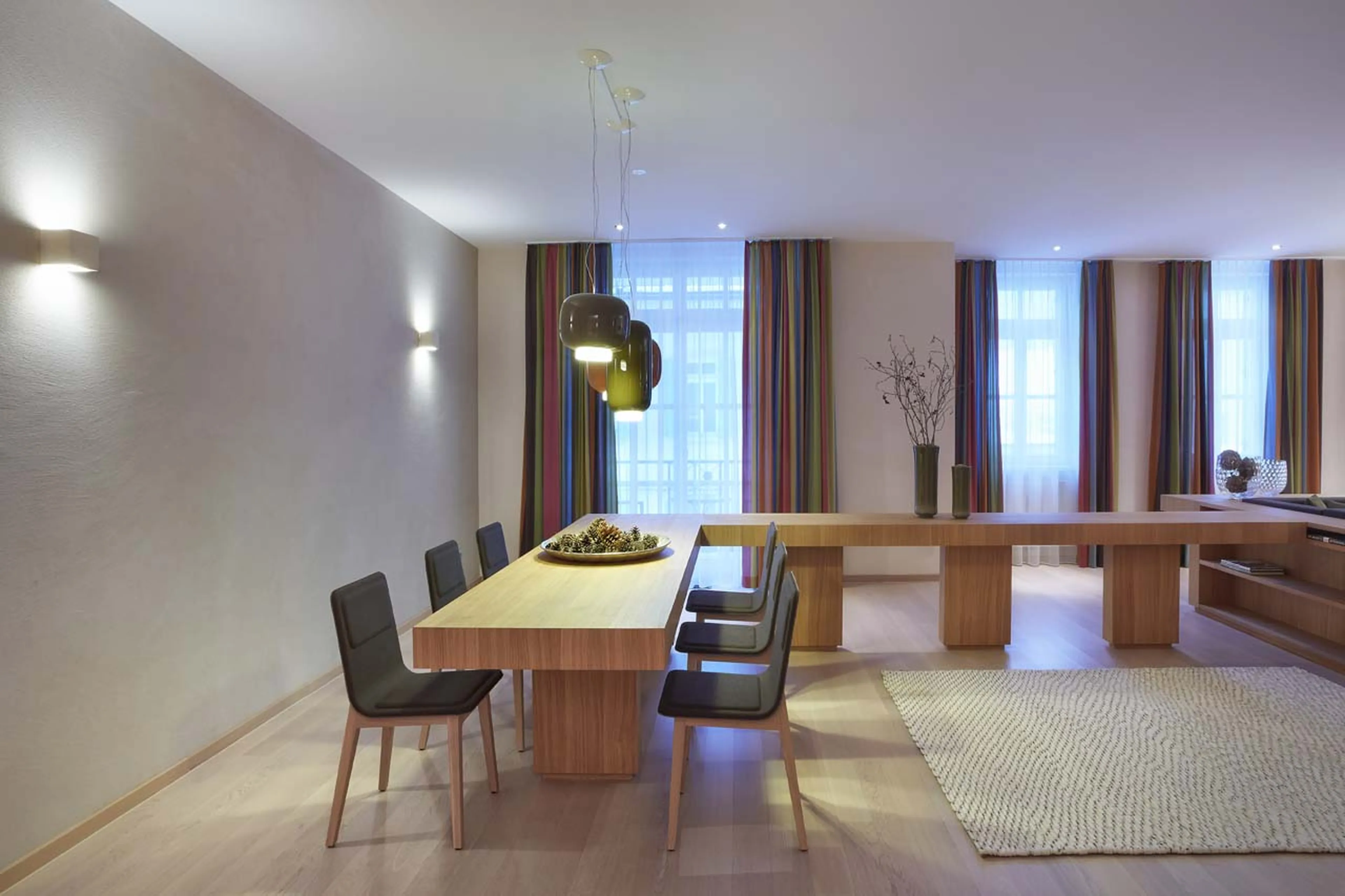 Dining table at Piz Gluna in St Moritz