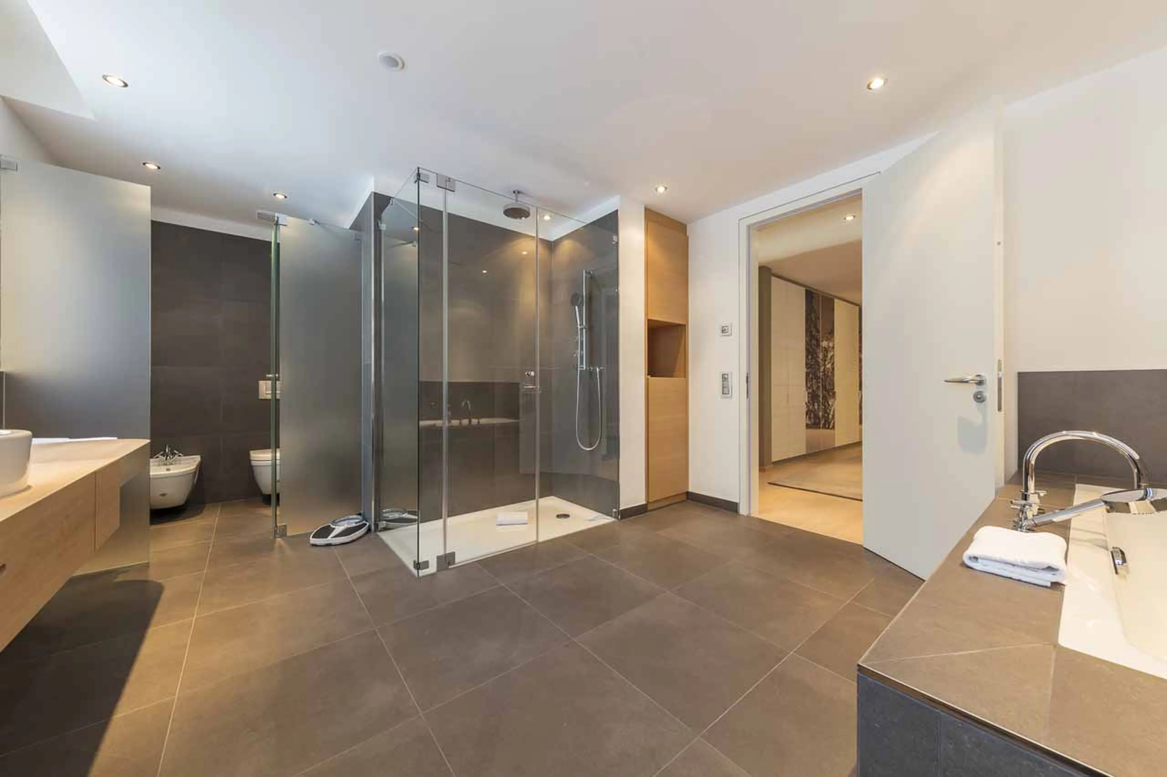 Master bathroom at Piz Mandra in St Moritz