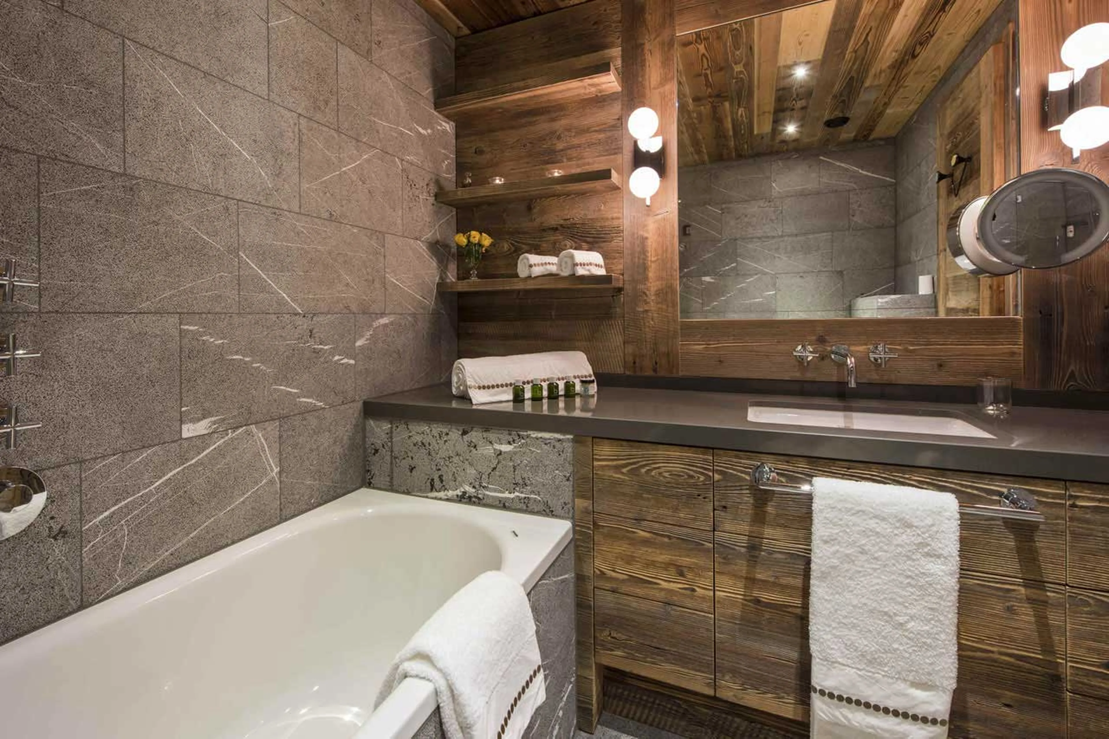 Bathroom one at Place Blanche in Verbier