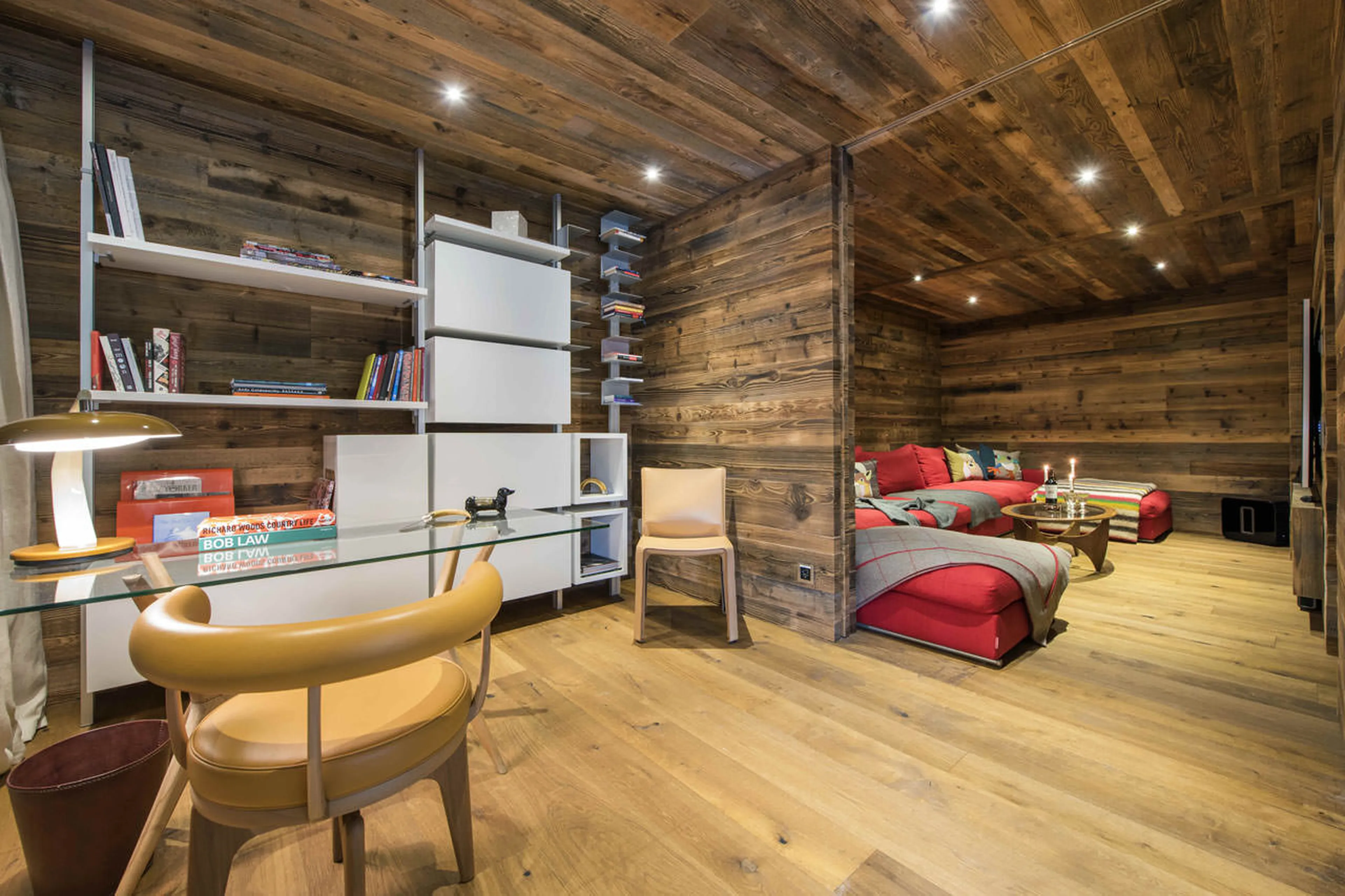 Office and TV room at Place Blanche in Verbier