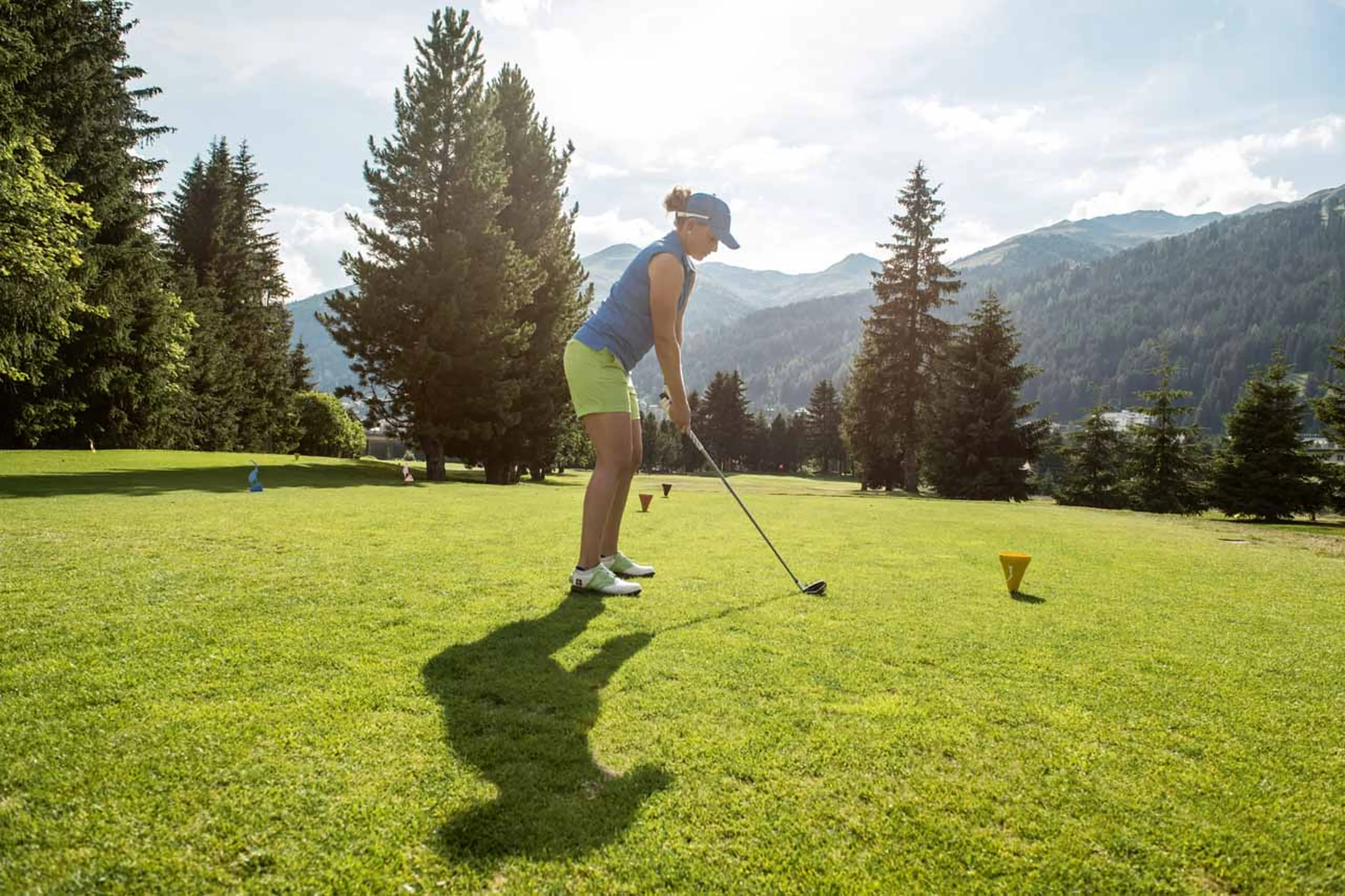 Playing golf in Davos in summer