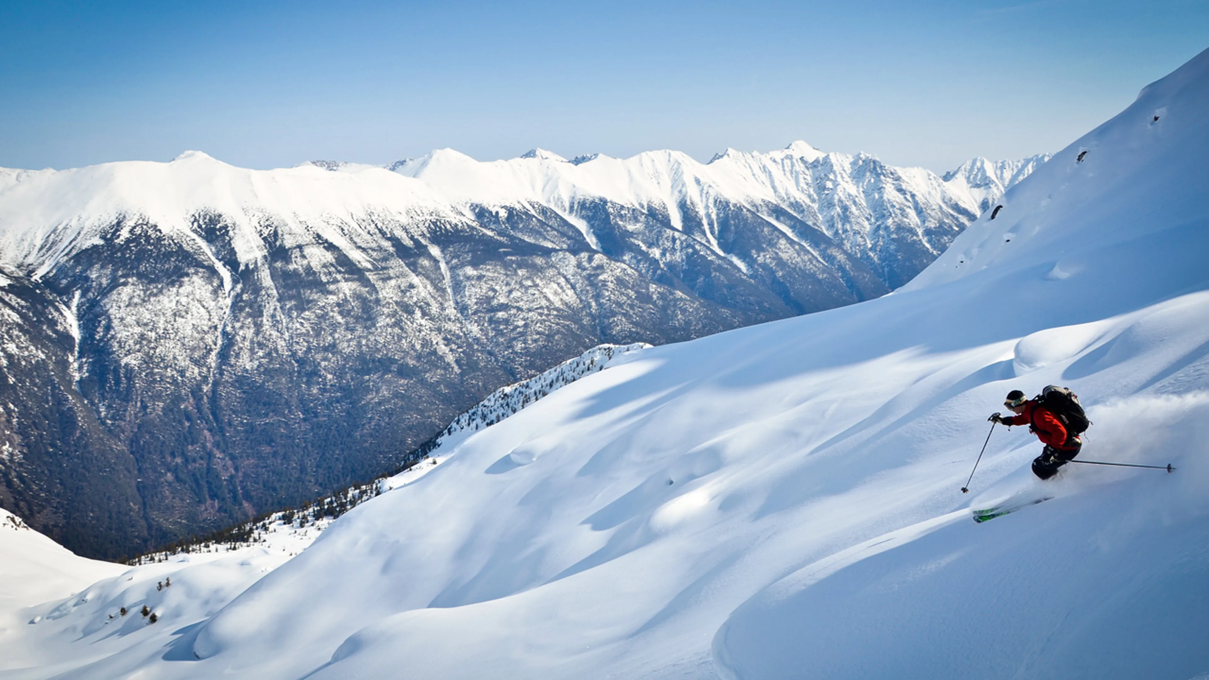 Heliskiing in South Chilcotin Mountains, British Columbia