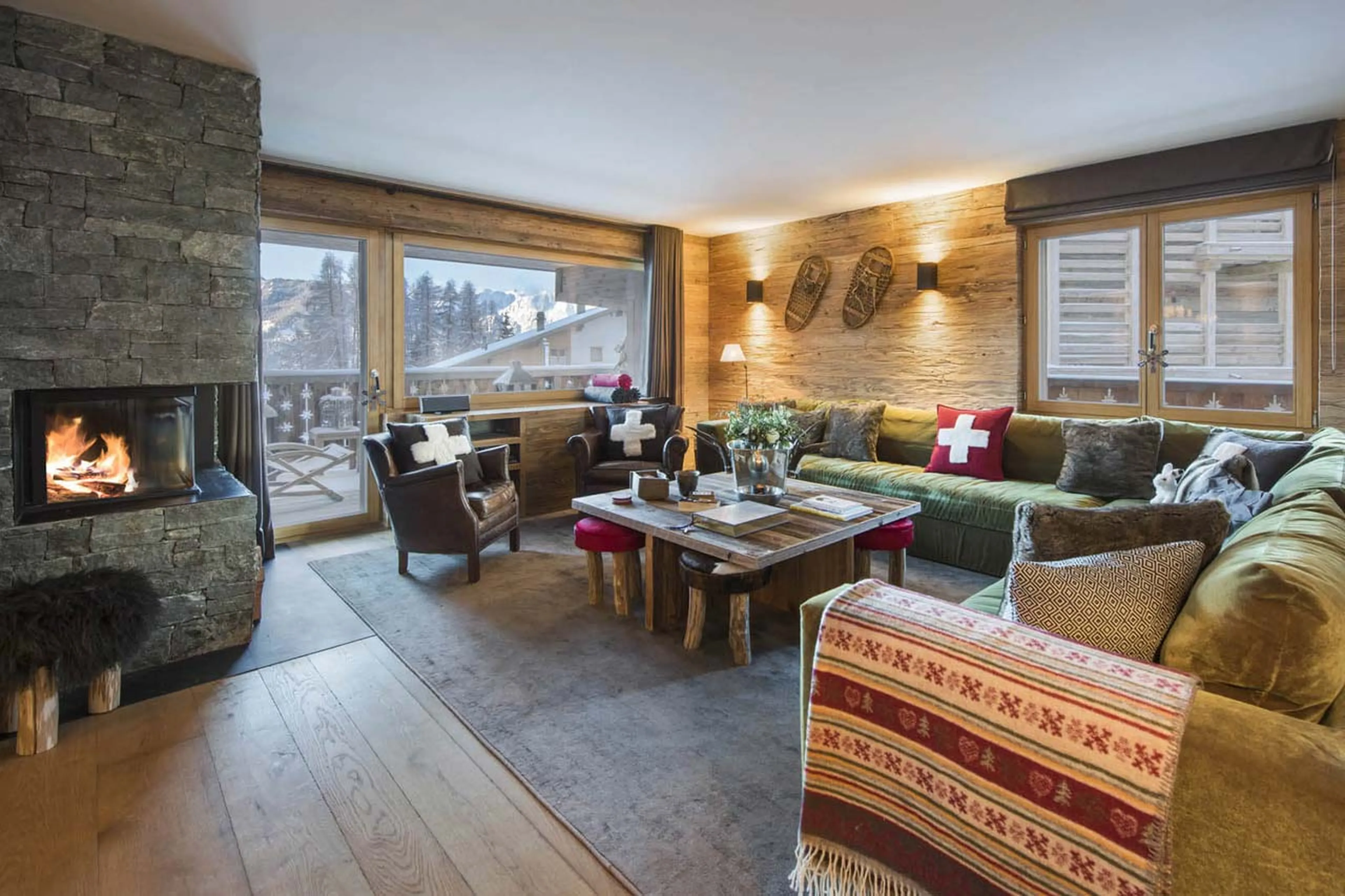 Living area at Exterior of Apartment Rosalp 4 in Verbier