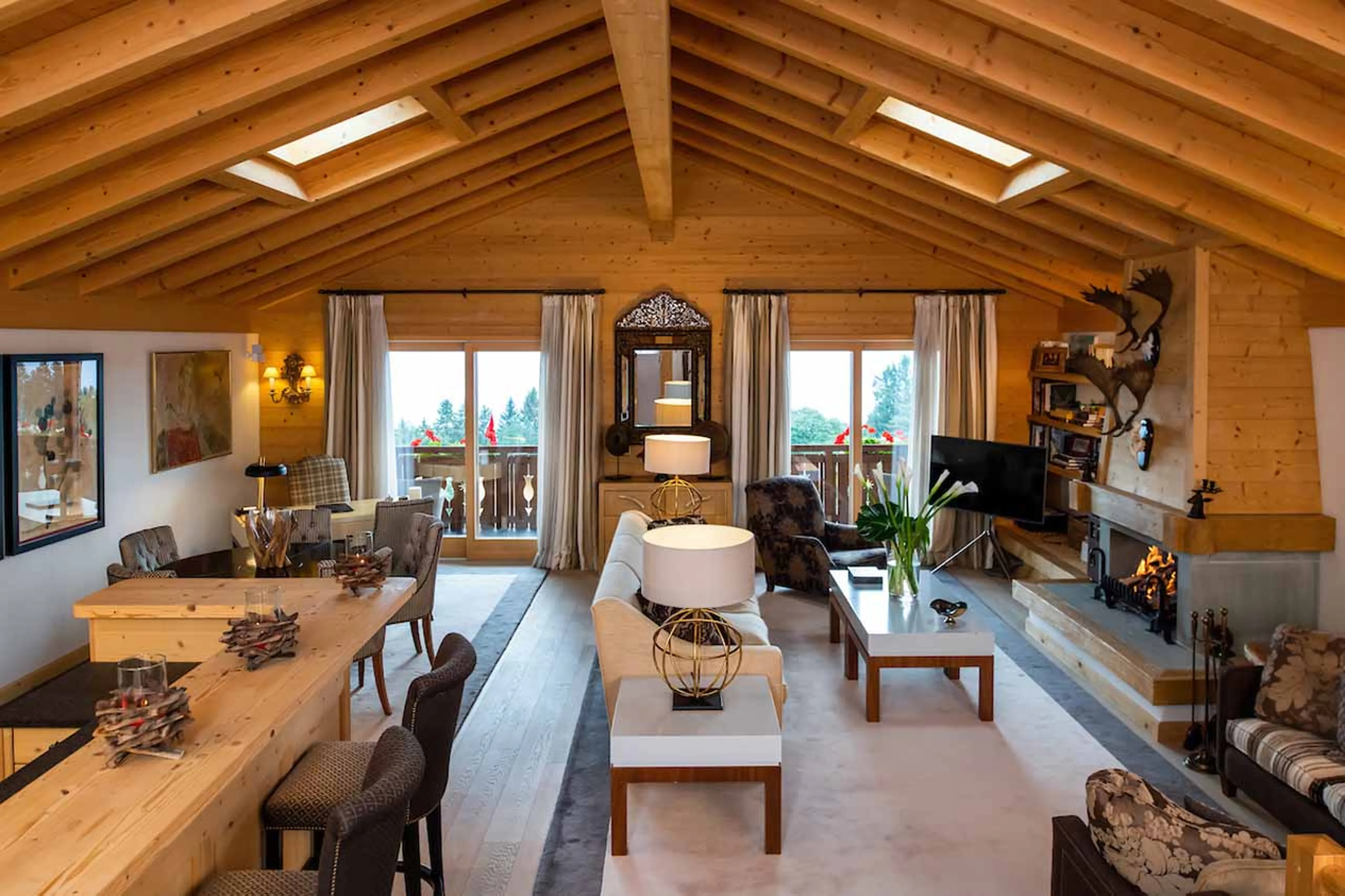 Living area at Royal Penthouse in Villars sur Ollon