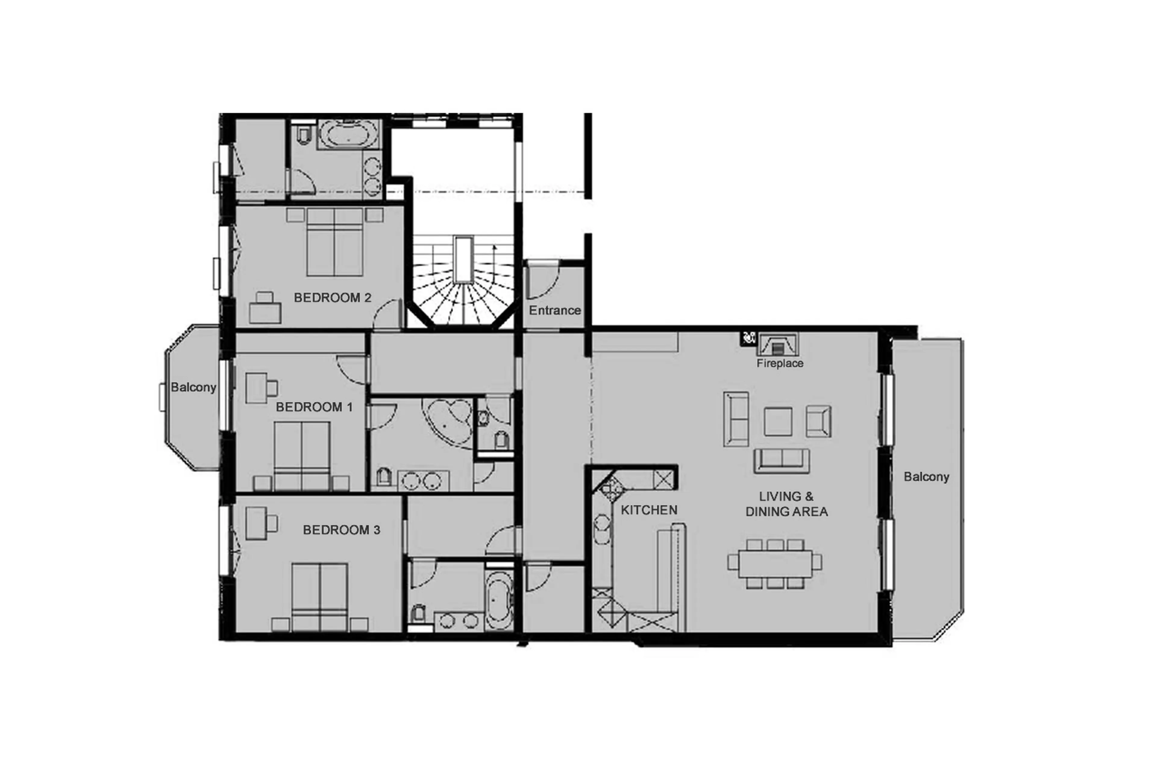 Floor plan of Royalp Modern Penthouse in Villars-sur-Ollon
