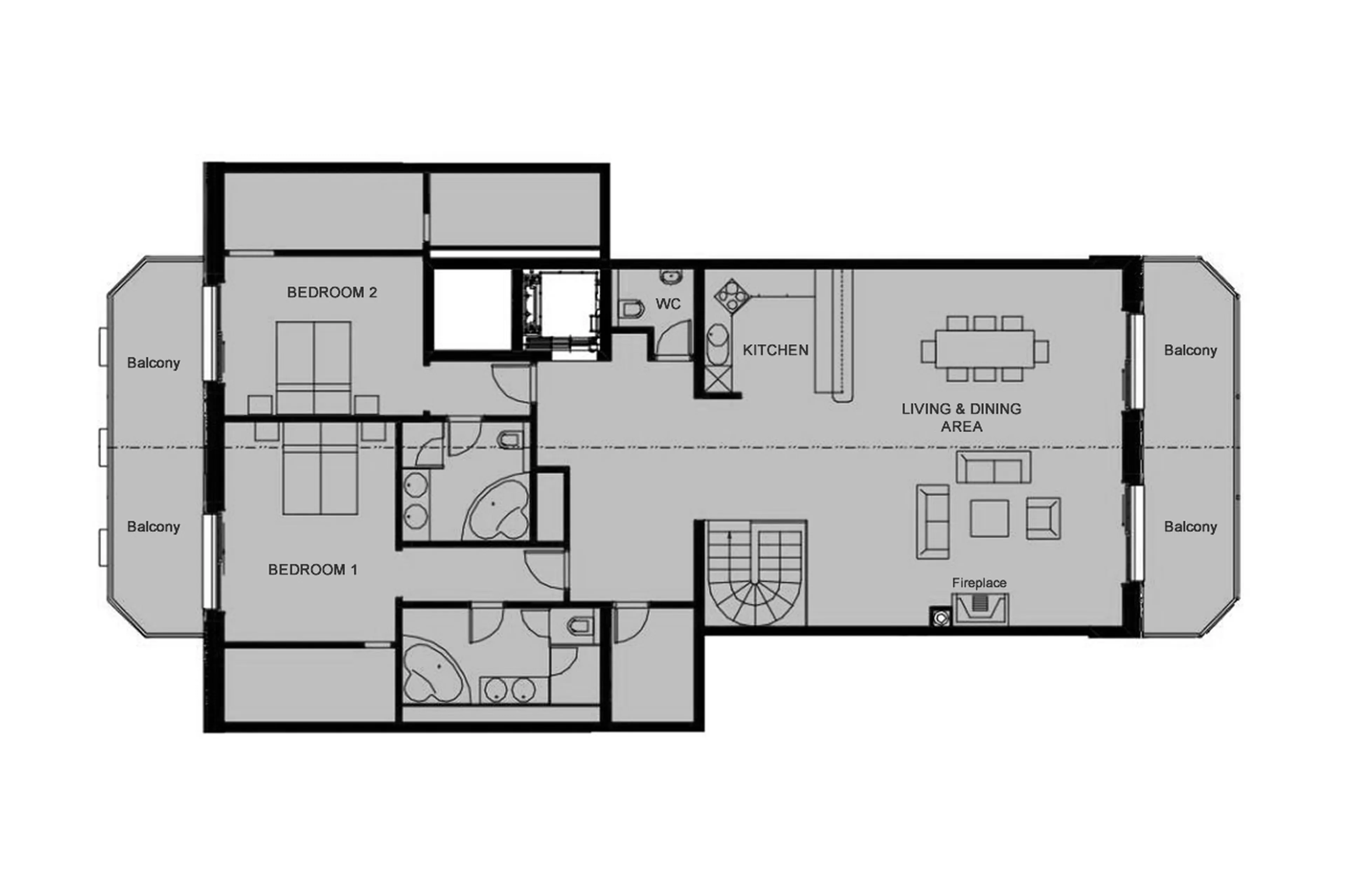 Level 5 floor plan of Royal Penthouse in Villars-sur-Ollon