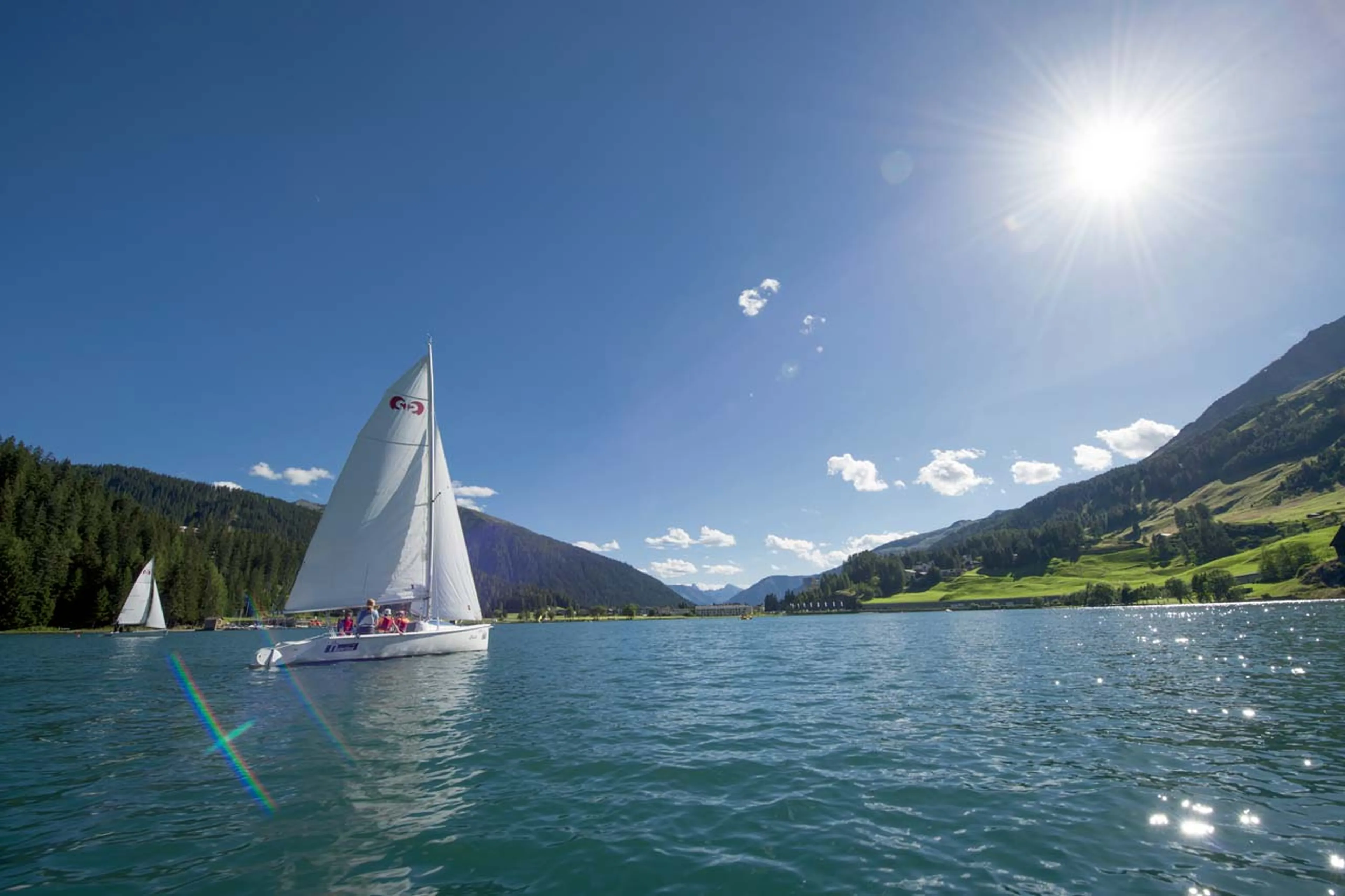 Sailing on the lake in Davos