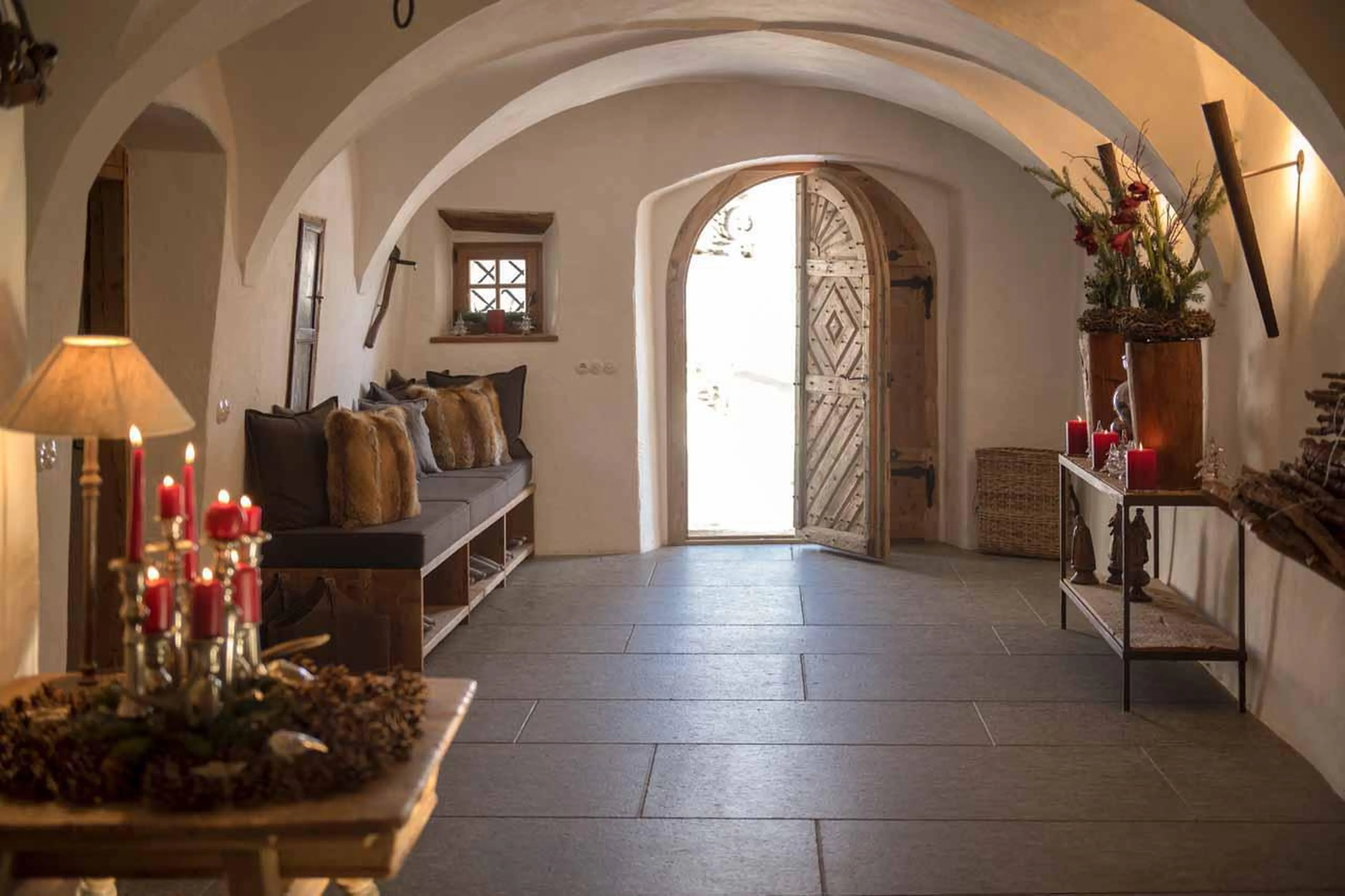 Antique doors at San Lorenzo Mountain Lodge in Kronplatz
