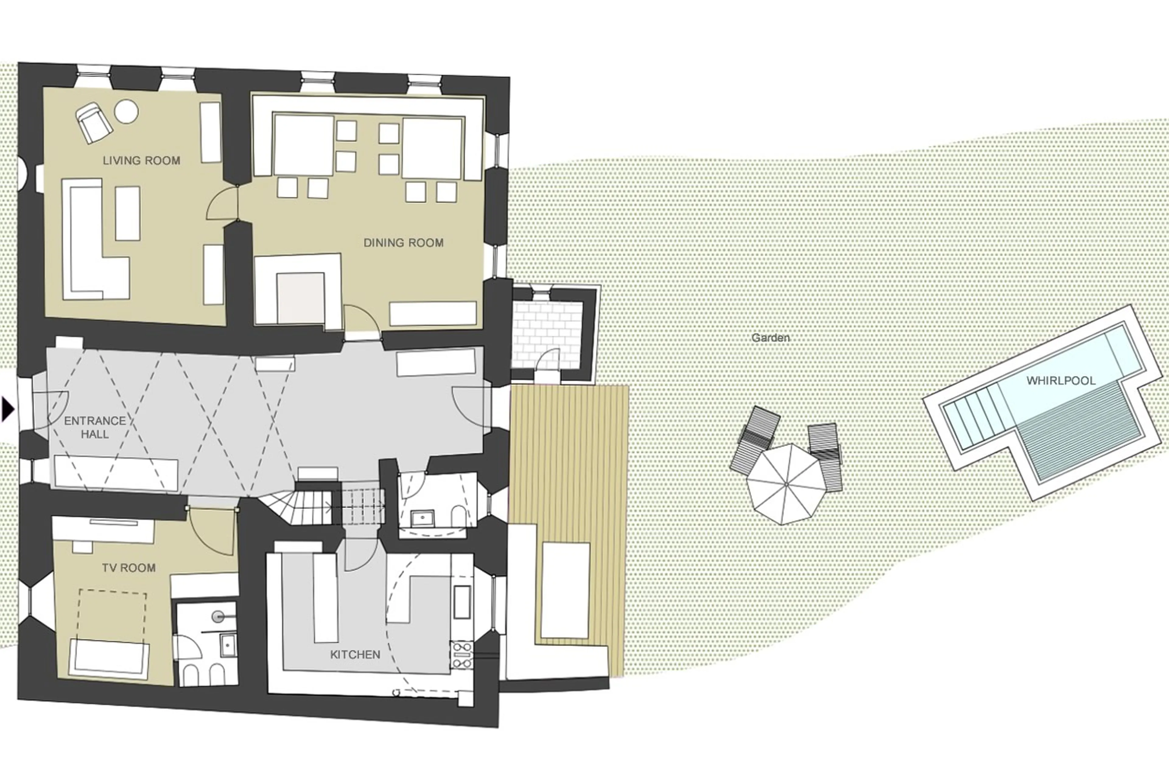 Level 0 floor plan of  San Lorenzo Mountain Lodge in Kronplatz