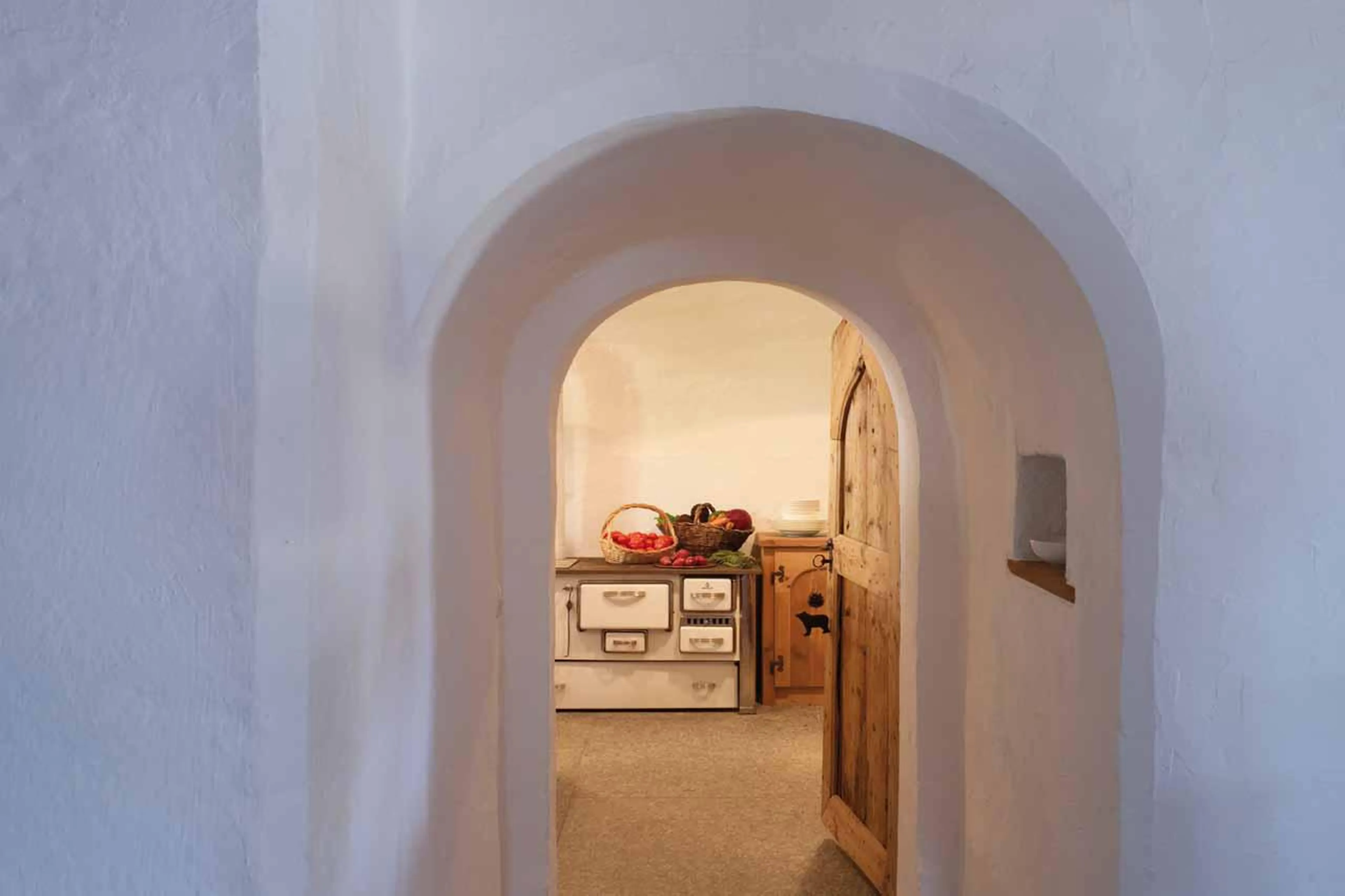 Kitchen at San Lorenzo Mountain Lodge in Kronplatz