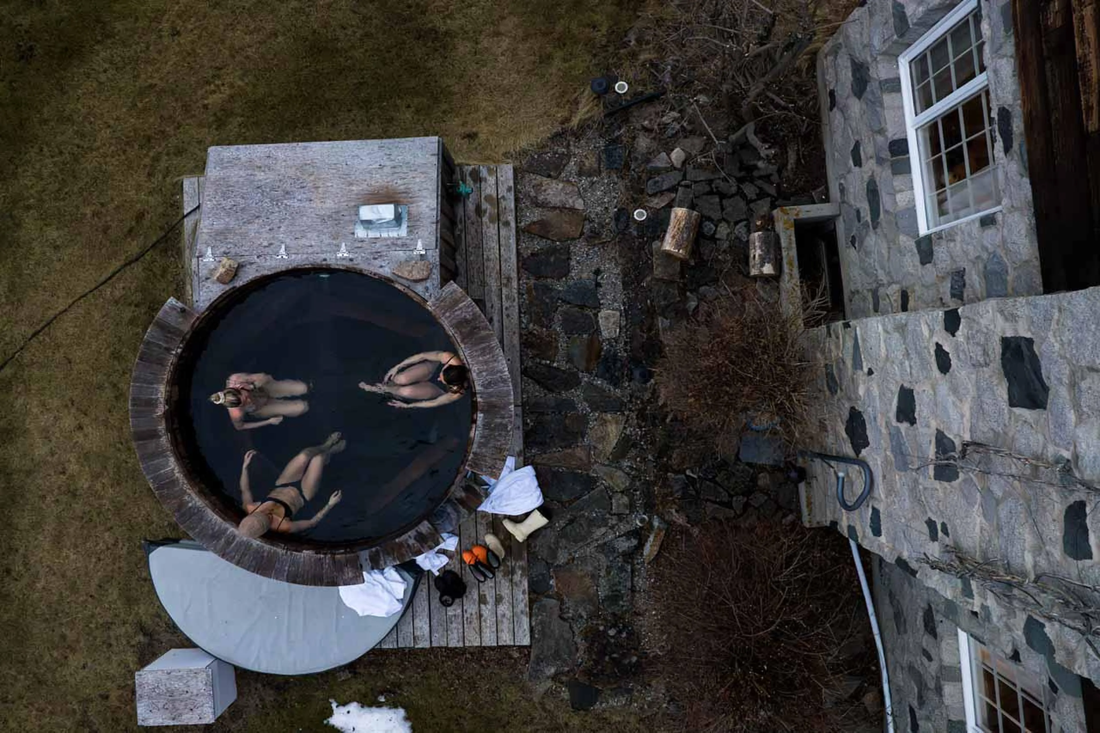 Hot tub at Sand Creek Ranch in Bella Coola