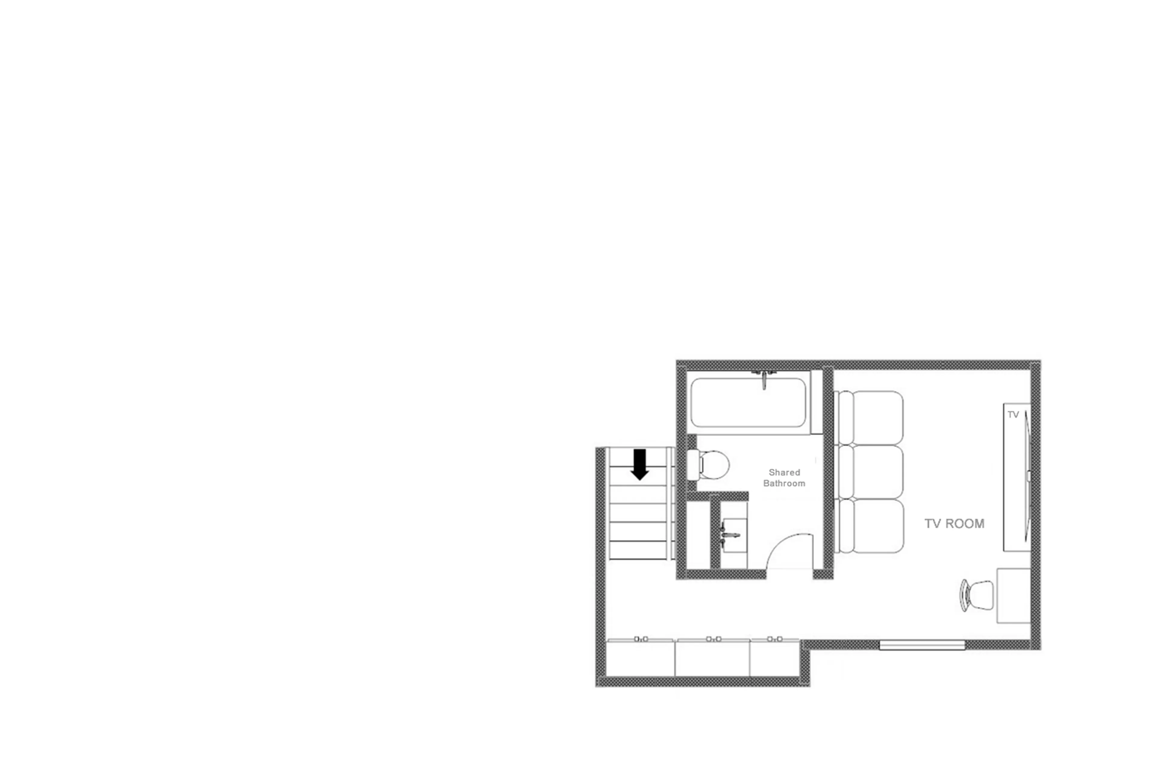 Level -1 floor plan of Sasha Apartment 3 in Courchevel 1850