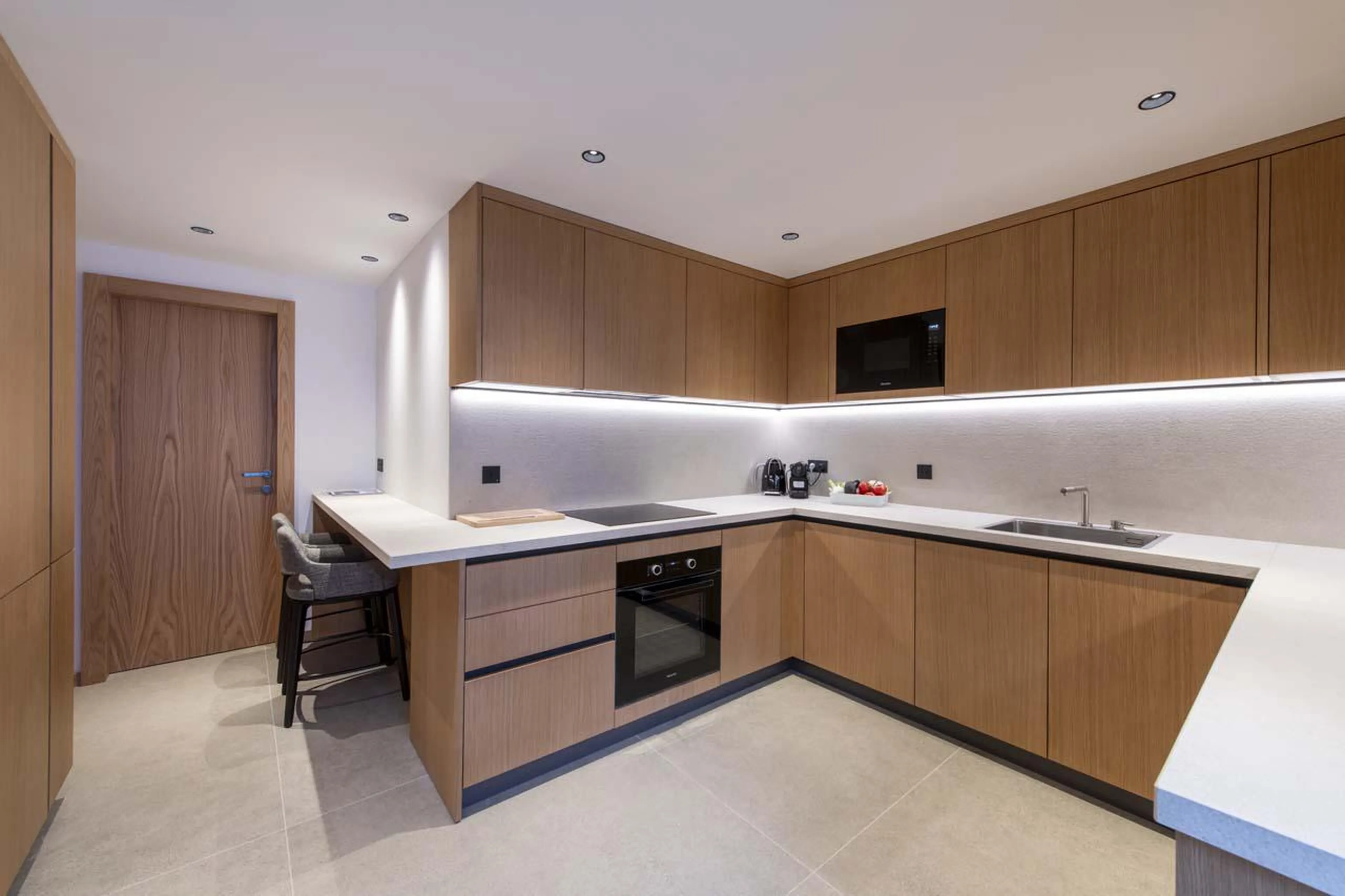 Modern and well-equipped kitchen at Sasha Apartment 4 in Courchevel 1850