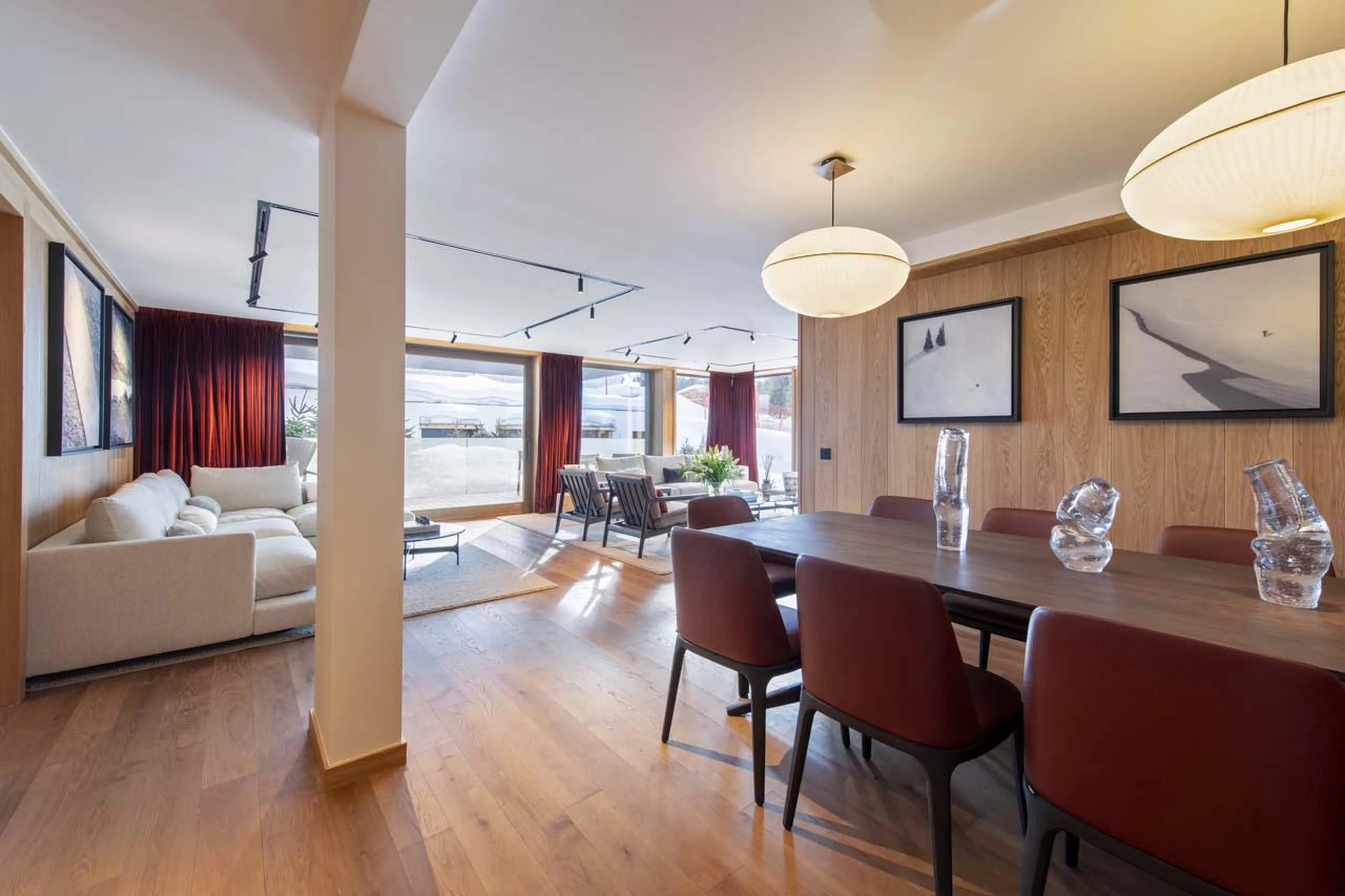 Living and dining area at Sasha Apartment 4 in Courchevel 1850