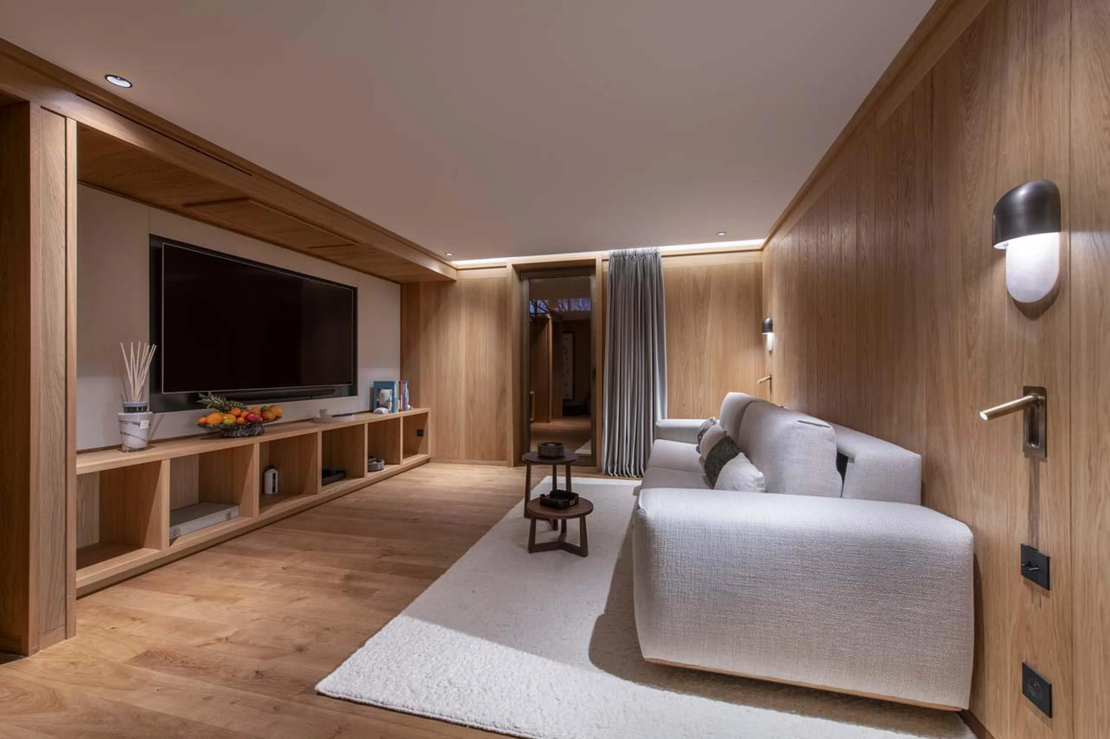 Cosy TV room at Sasha Apartment 4 in Courchevel 1850