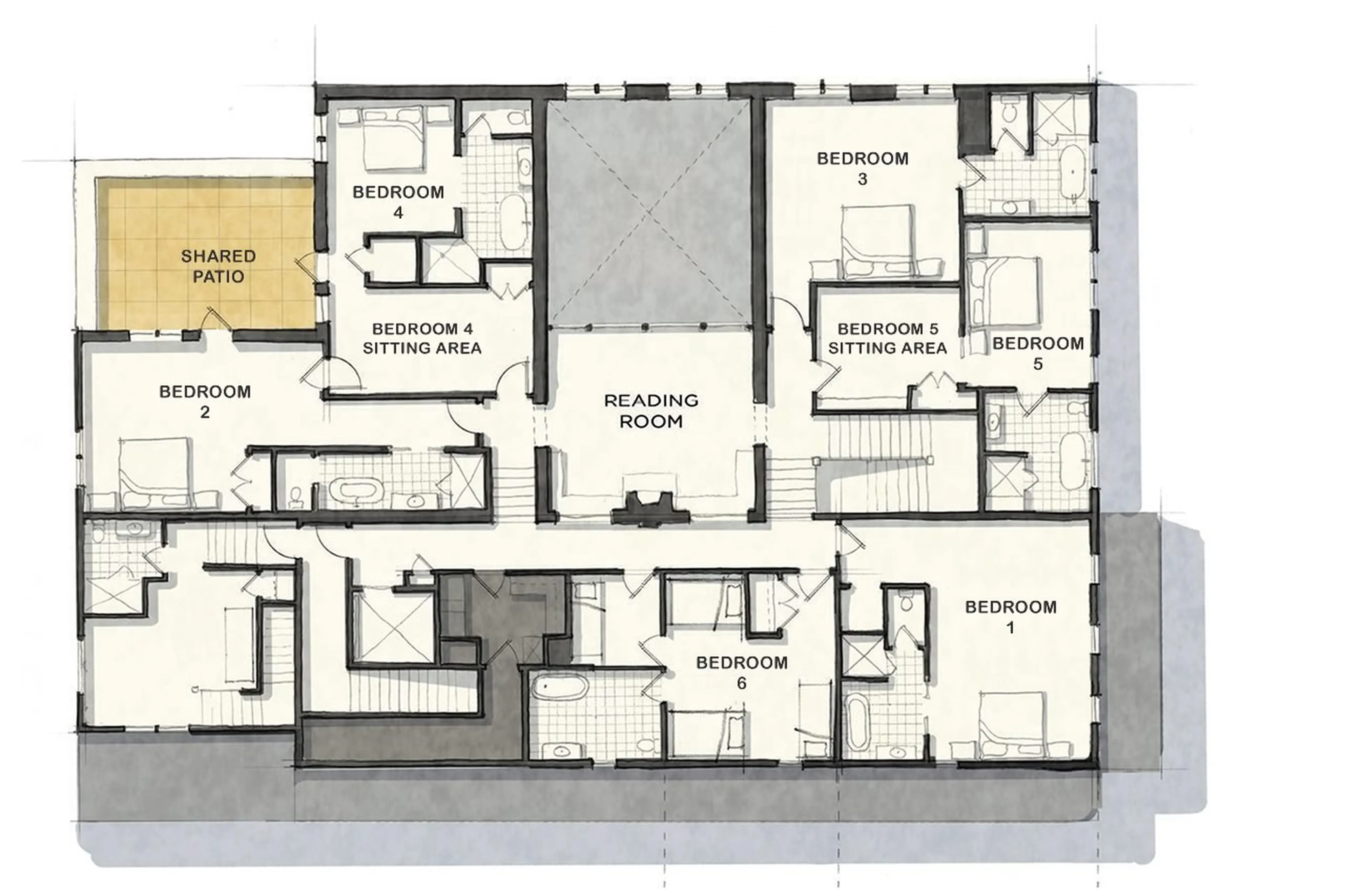Level 1 floor plan of Scarp Ridge Lodge in Crested Butte