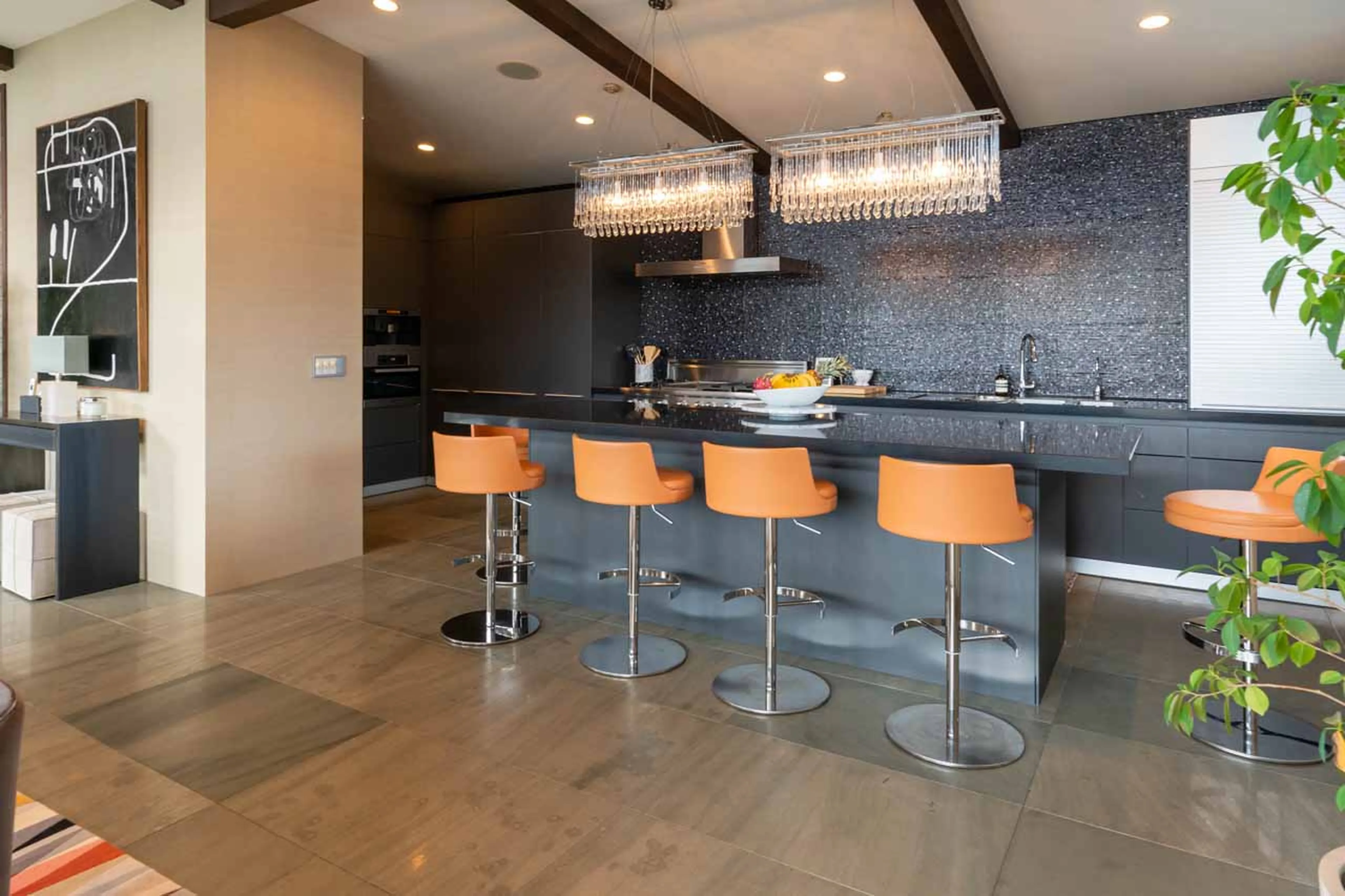 Dining table and kitchen at Seasons Residence in Niseko