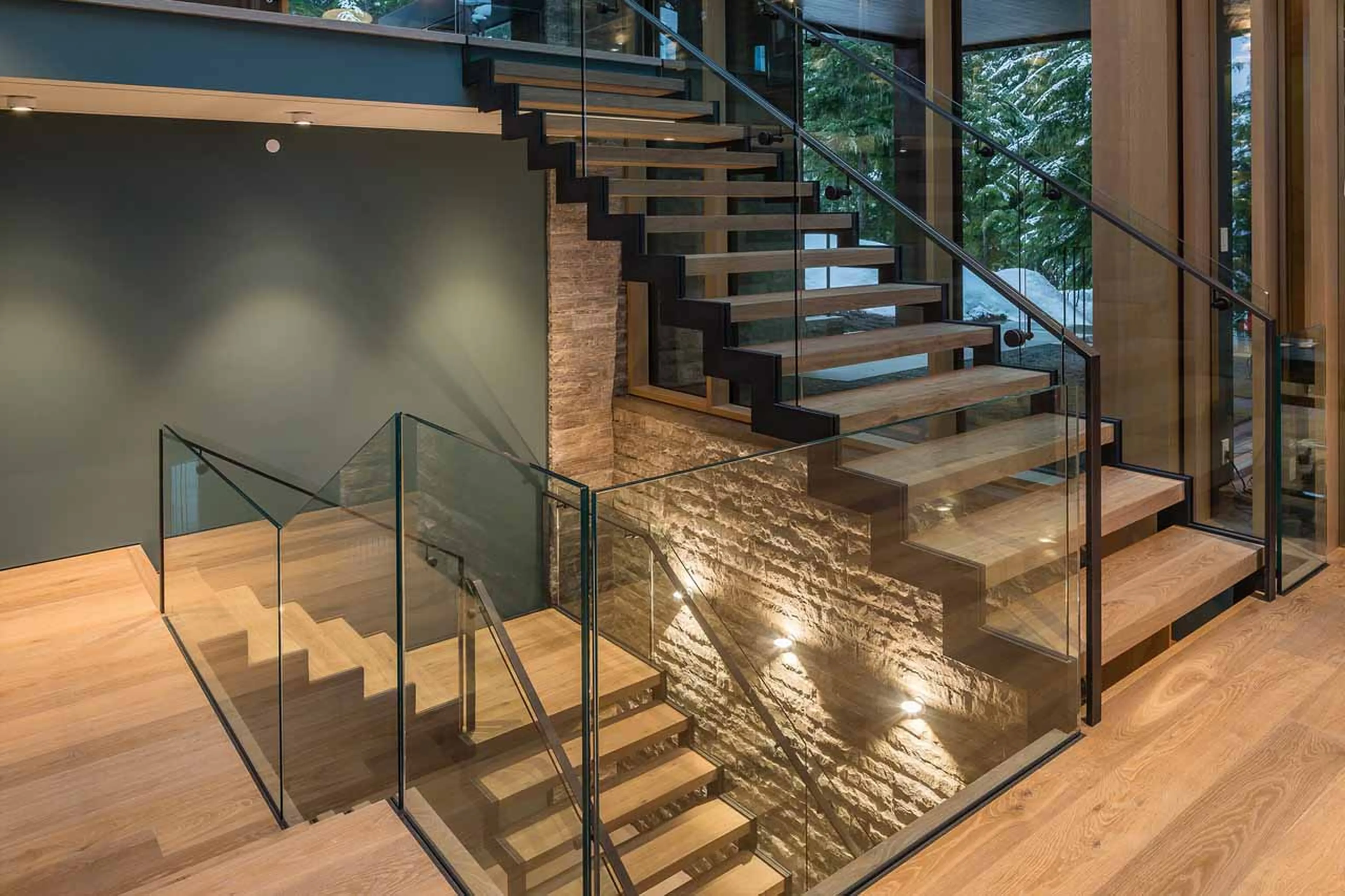 Staircase at Serenity Estate Kadenwood in Whistler
