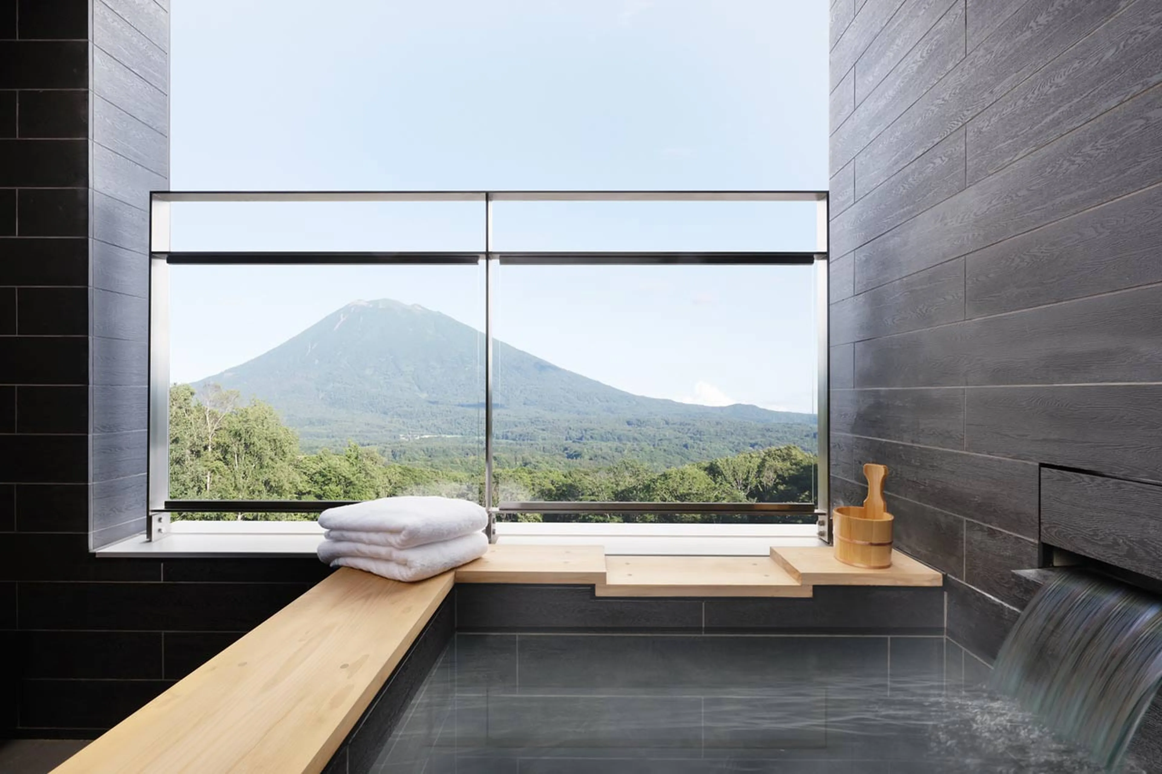 Onsen view in summer at Setsu Four Bedroom Suite in Niseko