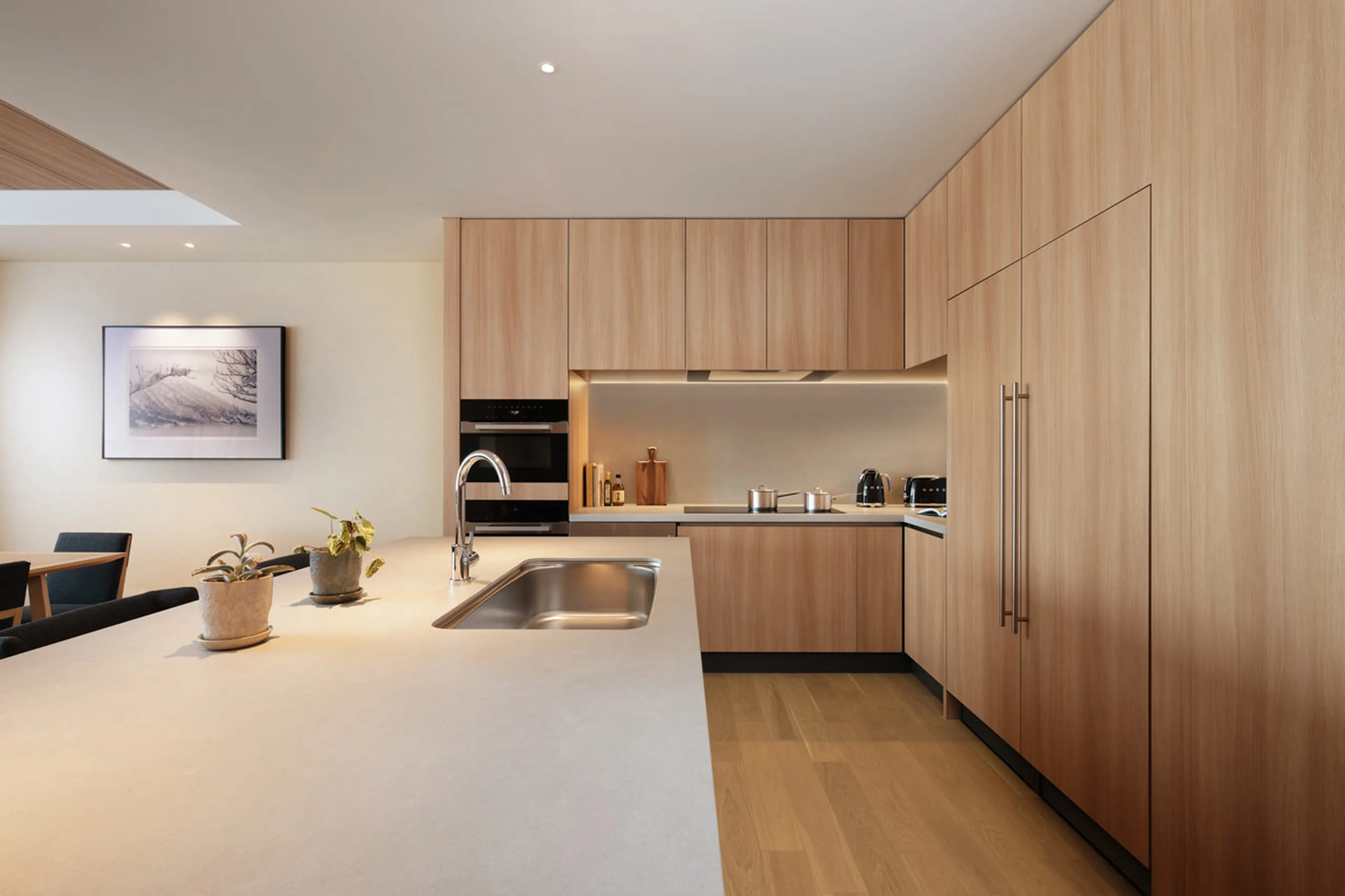 Kitchen in suite with tatami at Setsu Four Bedroom Suite in Niseko