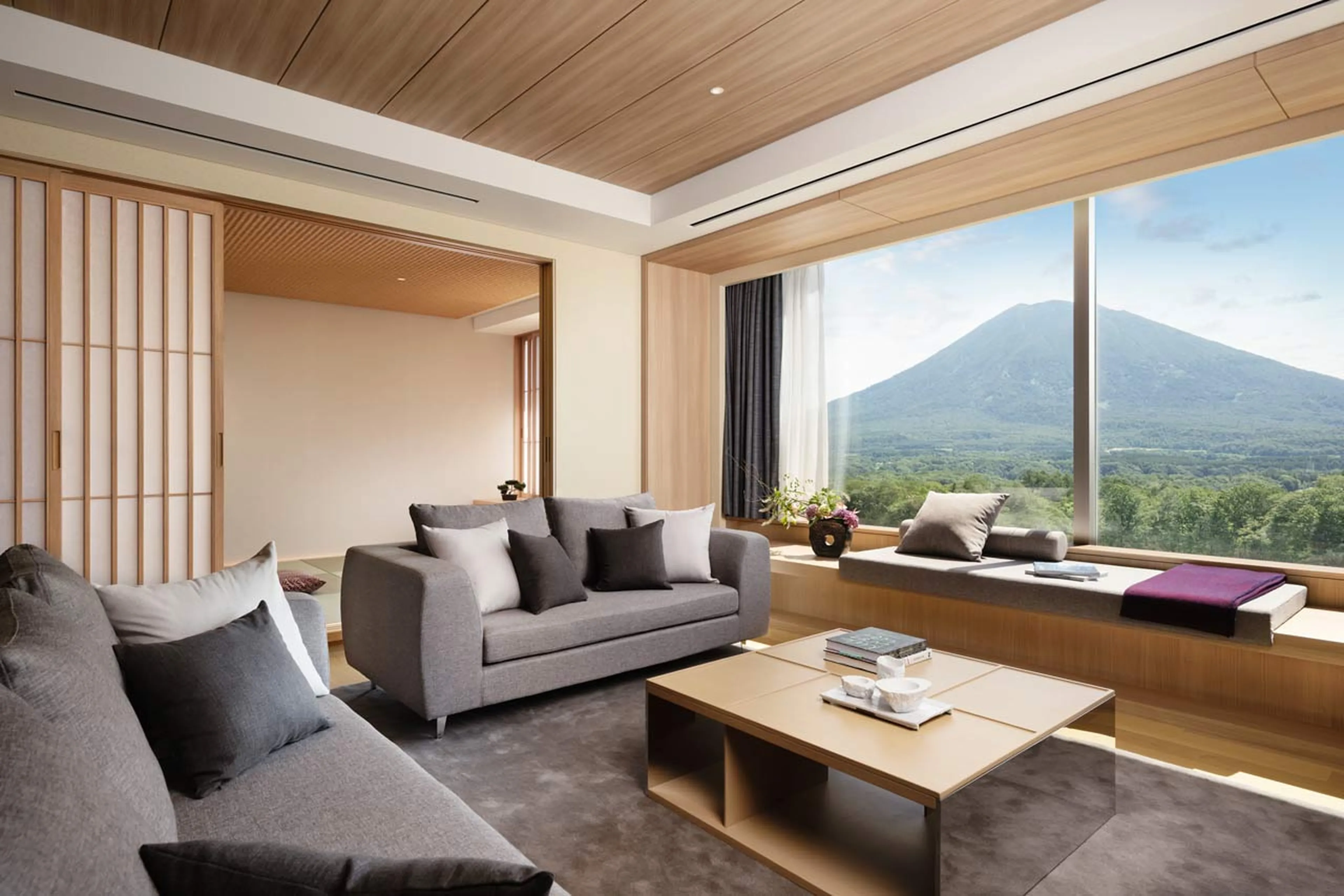 Living area with tatami at Setsu Four Bedroom Suite in Niseko