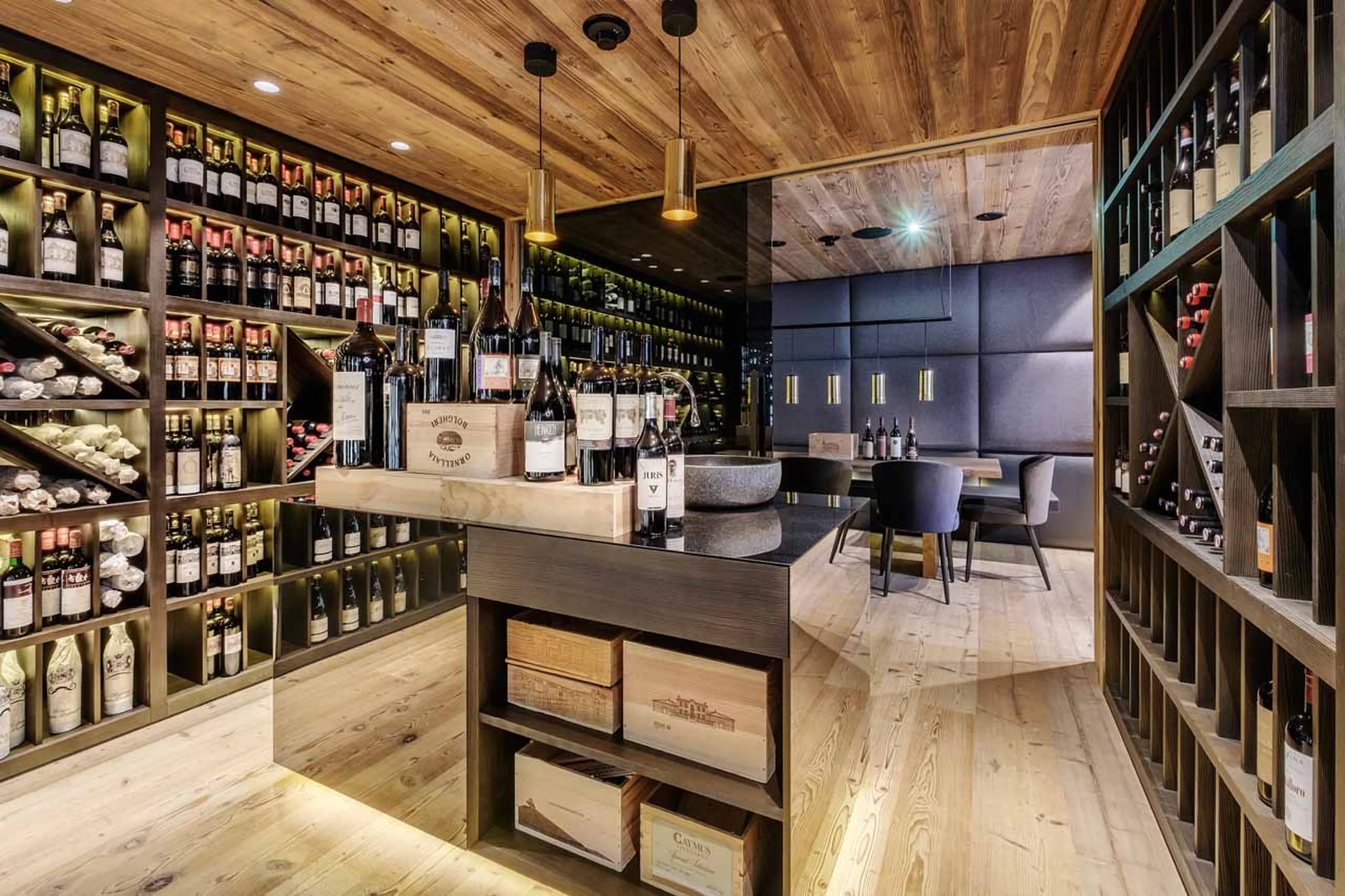 Hotel wine cellar at Severins Residence in Lech