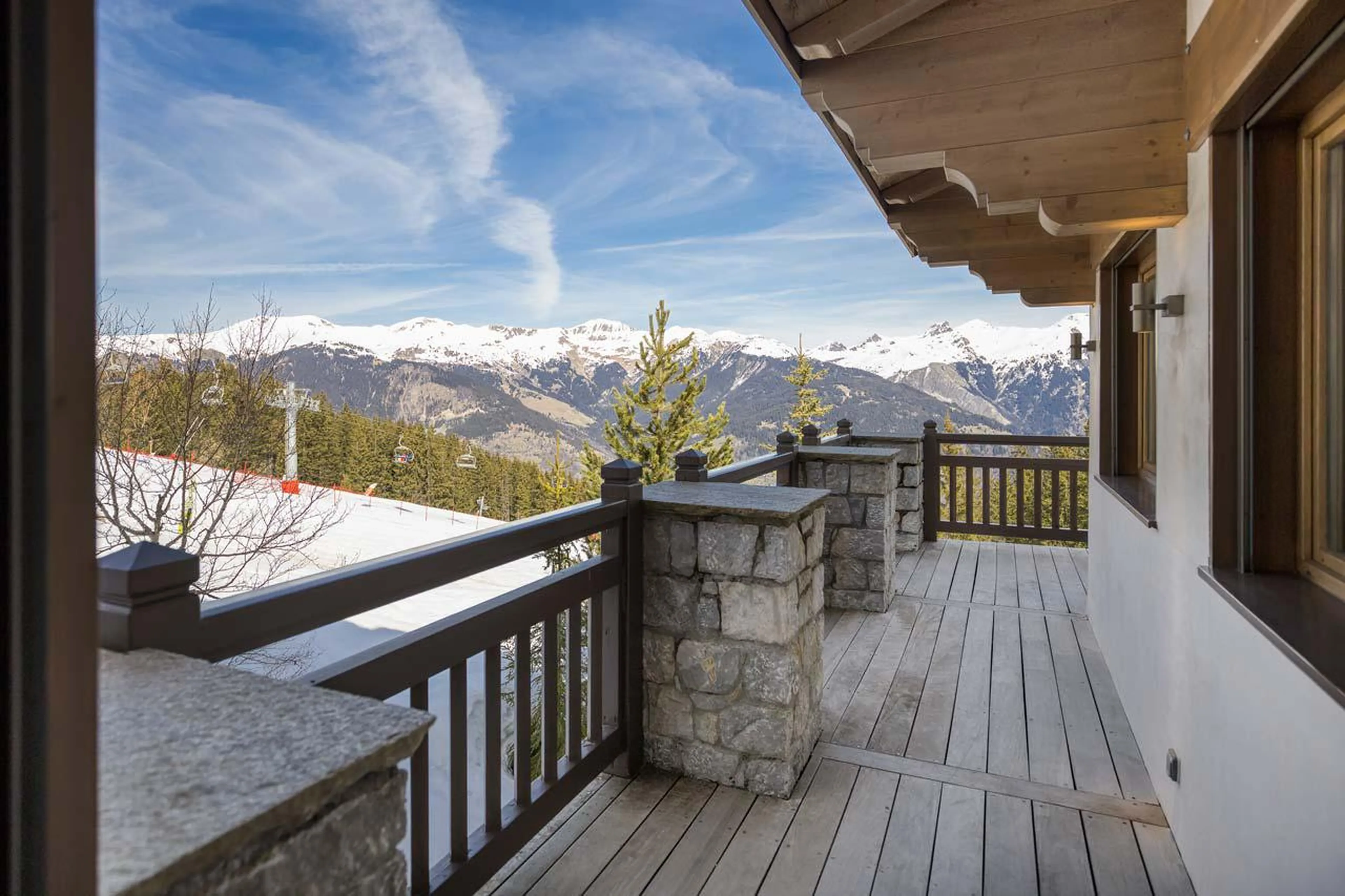 Balcony view on slopes