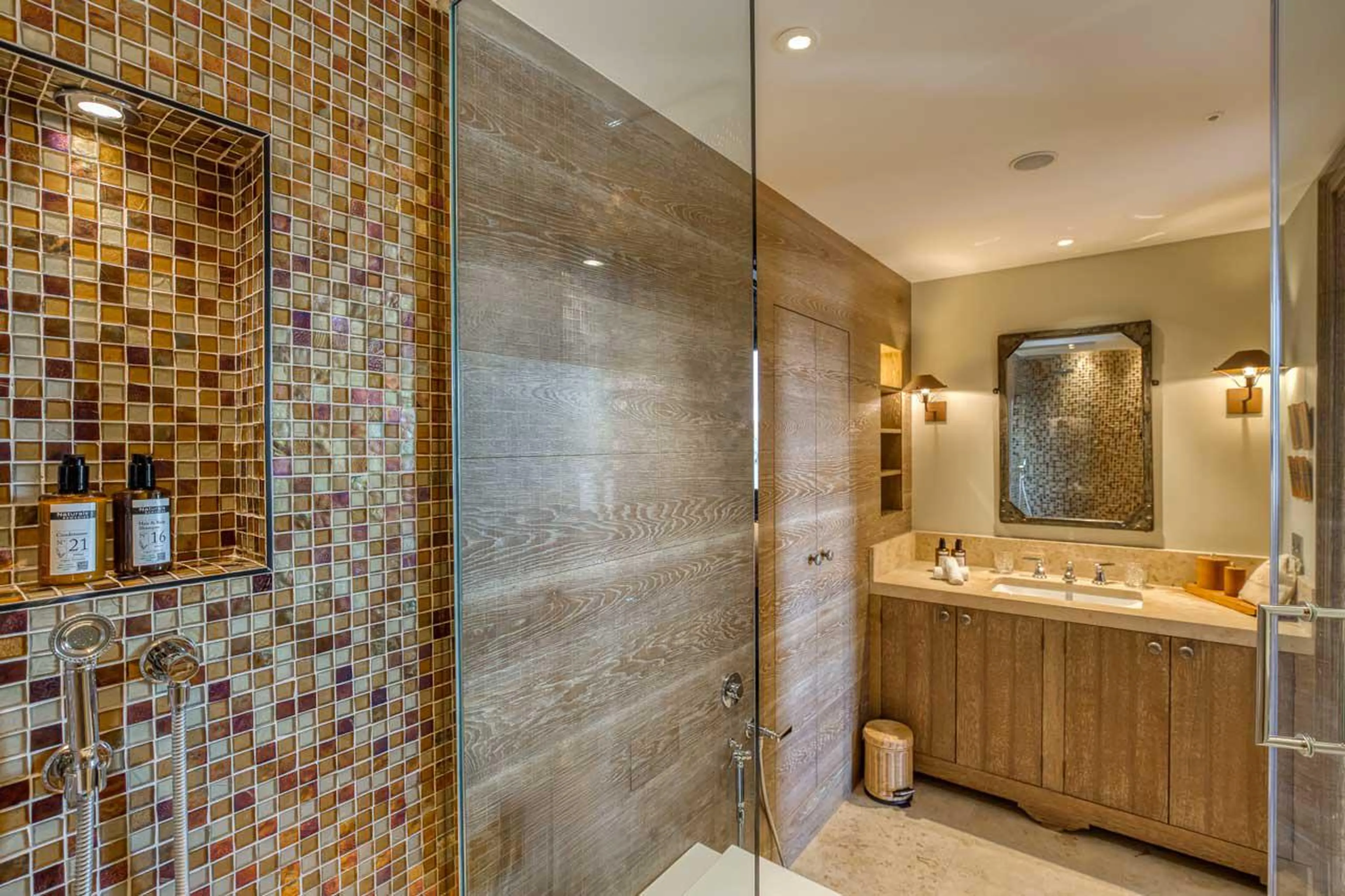 Beautiful en-suite shower room in Shemshak Lodge in Courchevel 1850