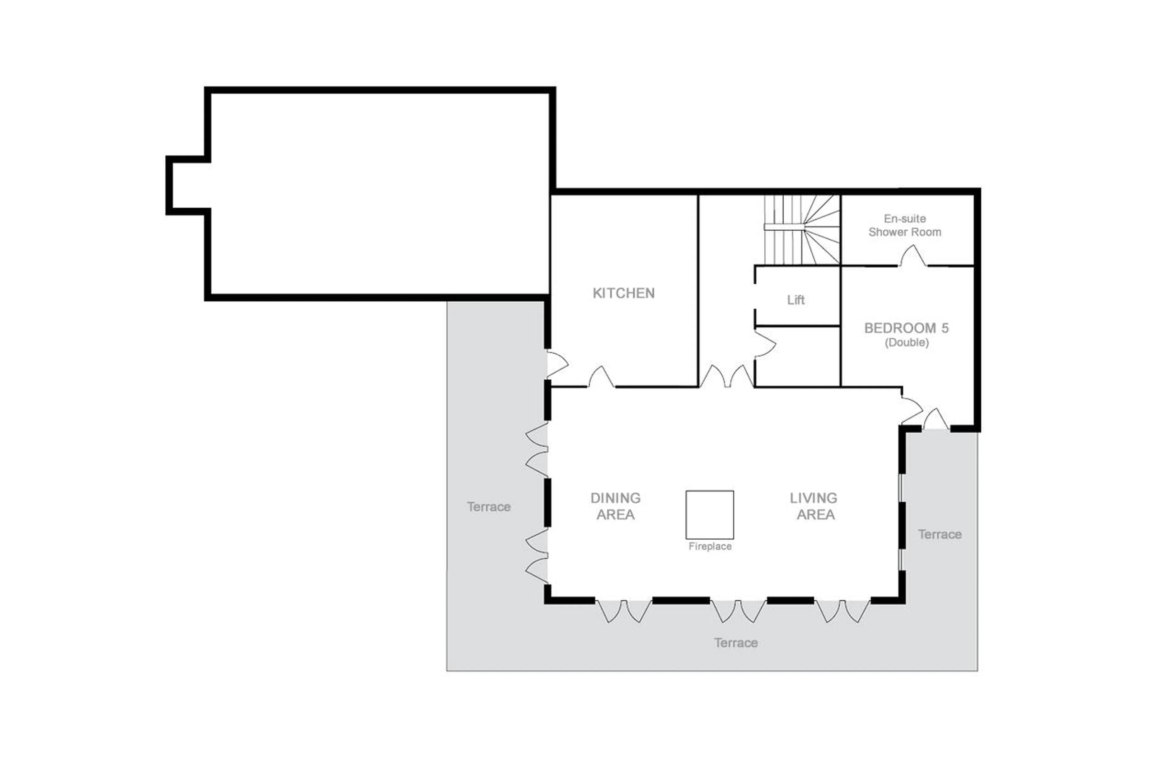 Level -1 floor plan of Shemshak Lodge in Courchevel 1850