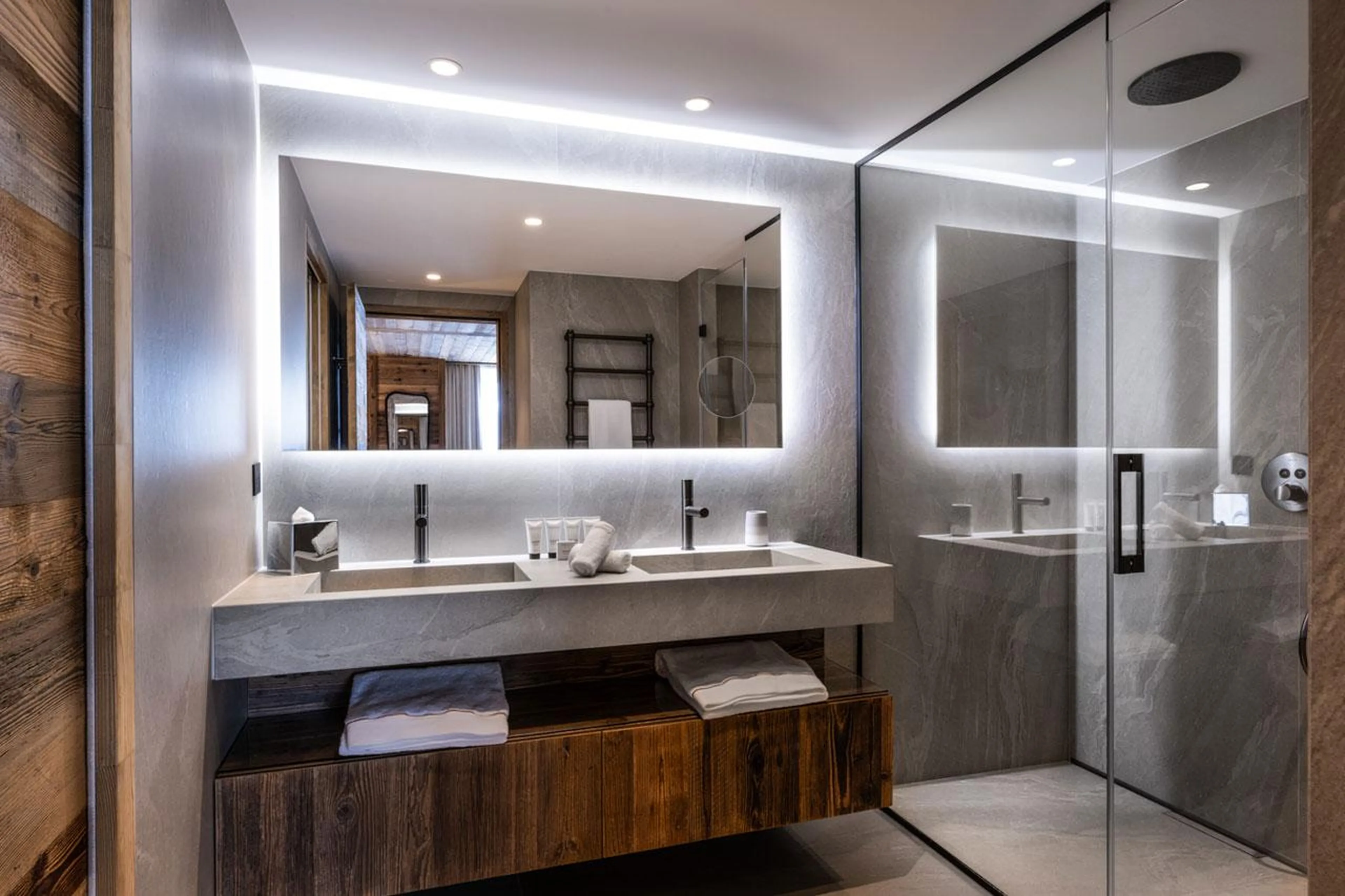 En-suite shower room at Silverstone Altitude 7 in Val d'Isere