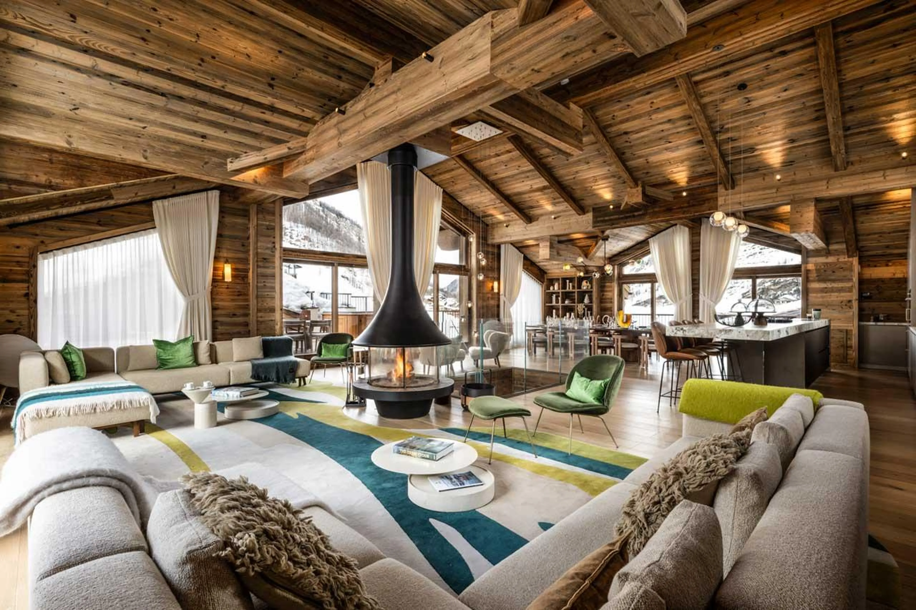 Living area providing balcony access at Silverstone Altitude 7 in Val d'Isere