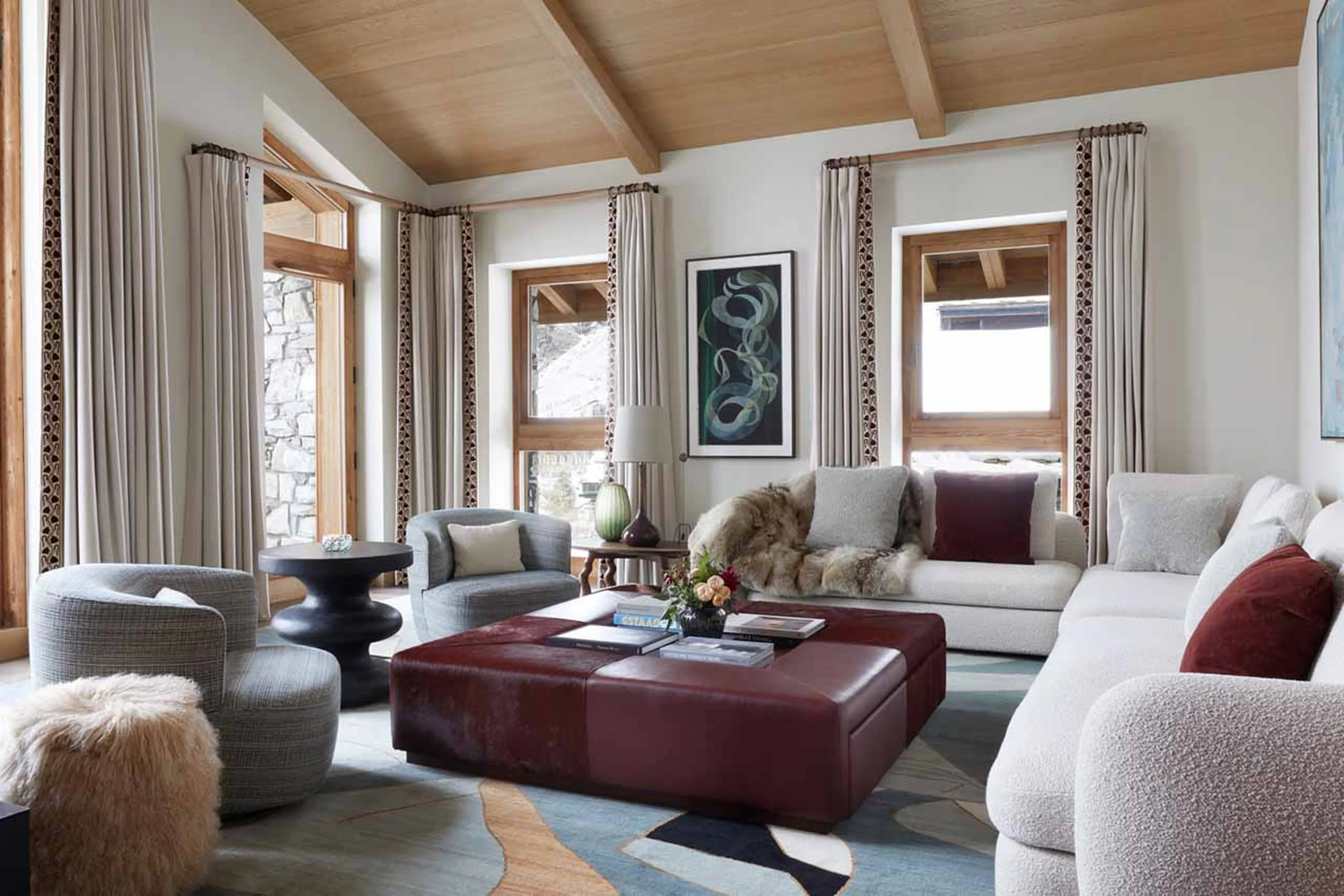Modern and cosy living space at Silverstone Lodge Penthouse 4 in Val d'Isere