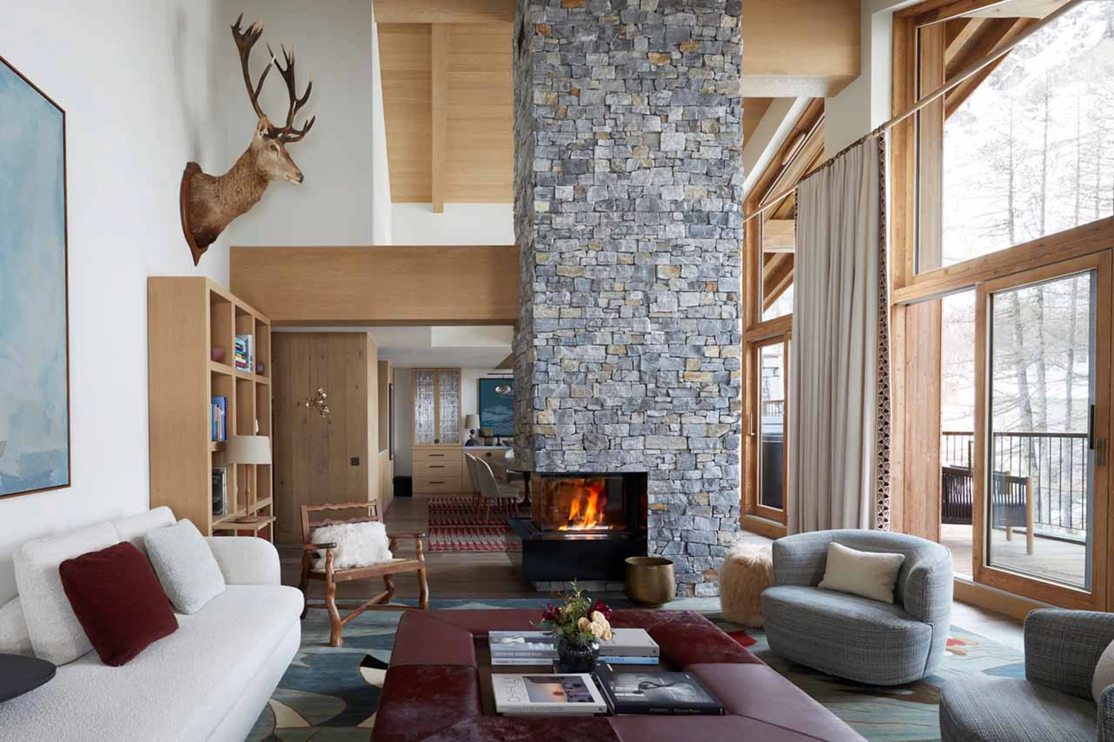 Spacious living area at Silverstone Lodge Penthouse 4 in Val d'Isere